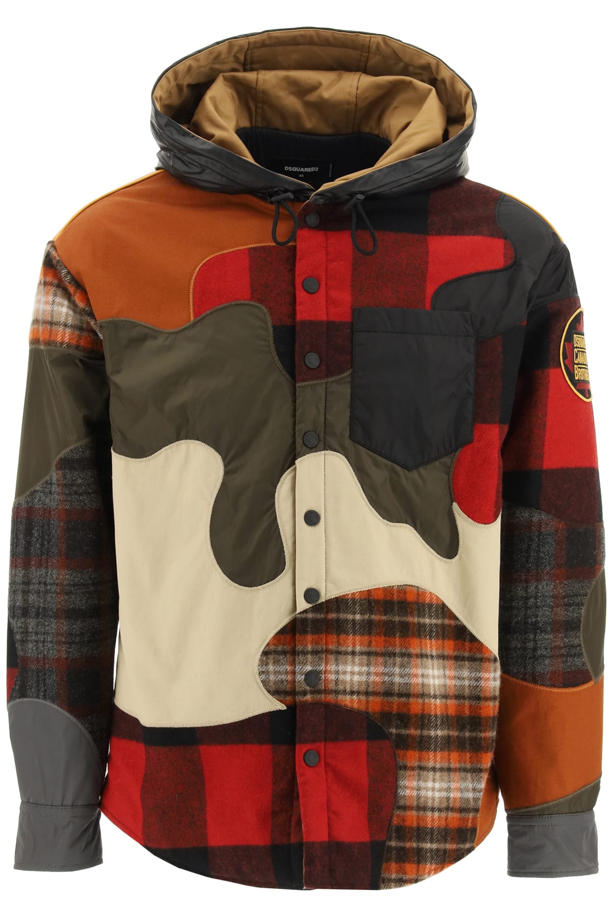 Dsquared2 Camouflage Patchwork Hooded Jacket