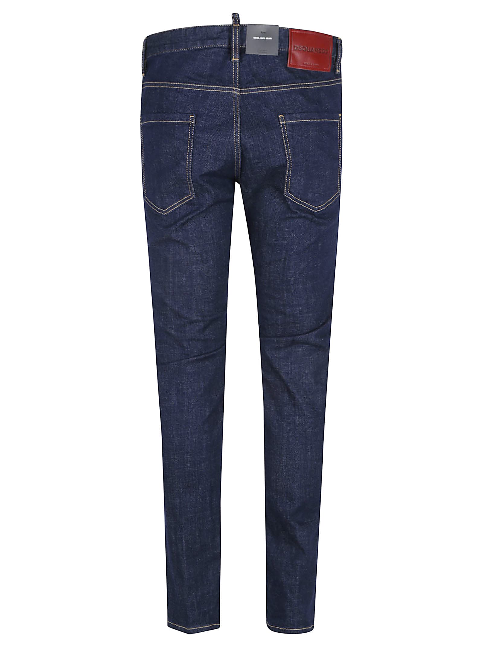 Dsquared2 Blue Jeans With Belt Loops And Logo Patch On The Rear In Blue