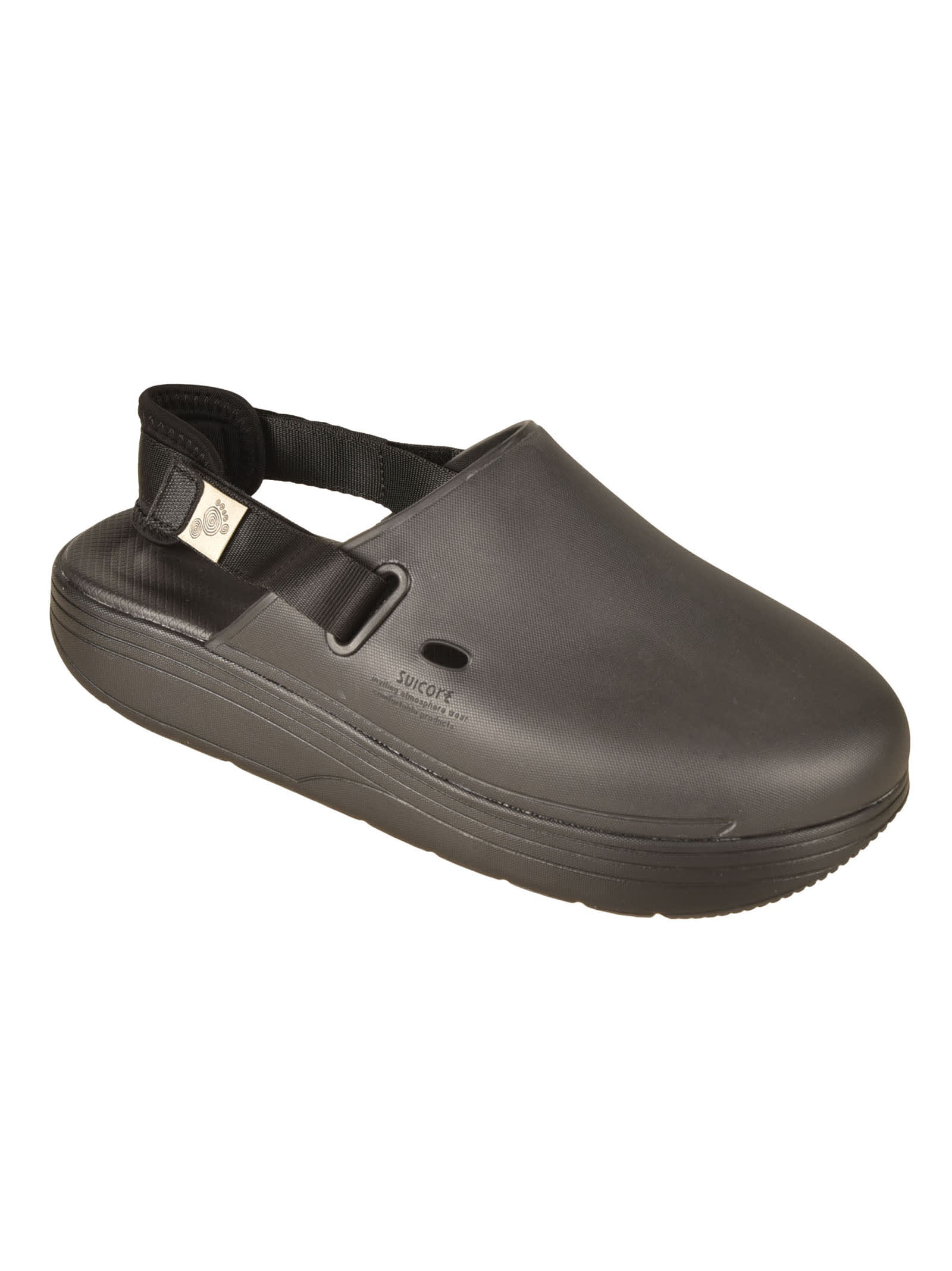 Shop Suicoke Plain Slingback Sandals In Black