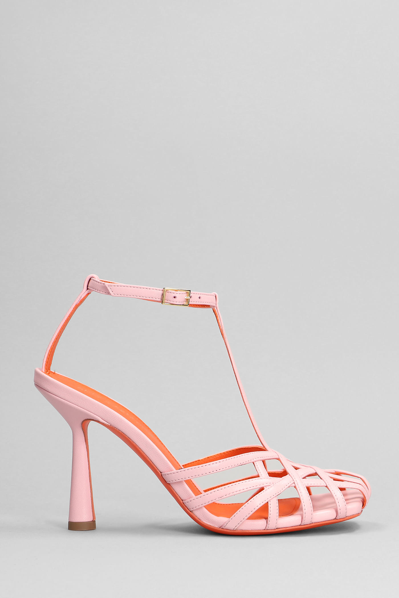 Lidia Sandals In Rose-pink Leather