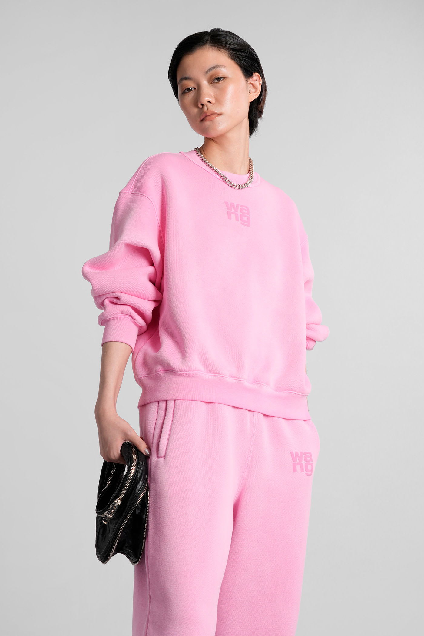 Alexander Wang Sweatshirt In Rose-pink Cotton In Pink