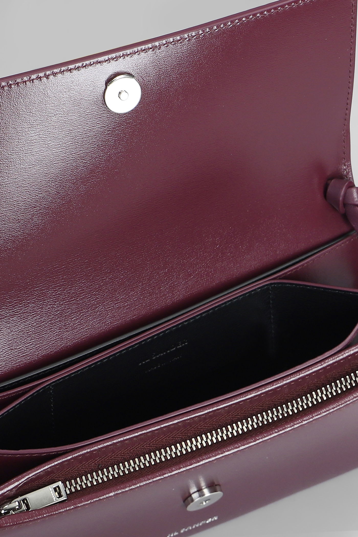 Jil Sander Tassel Shoulder Bag In Viola Leather In Purple