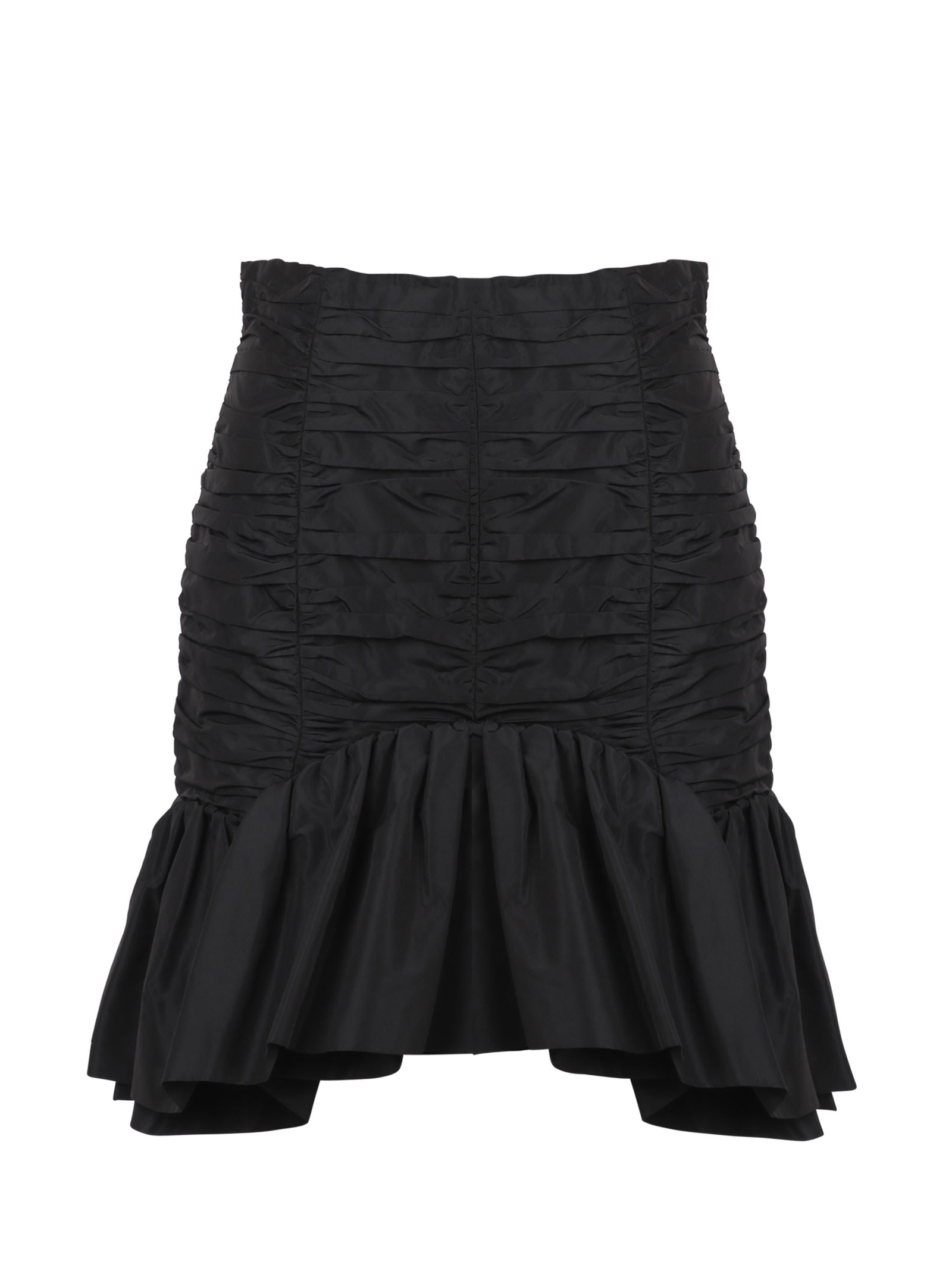 Patou Flounced Mini Skirt In Black