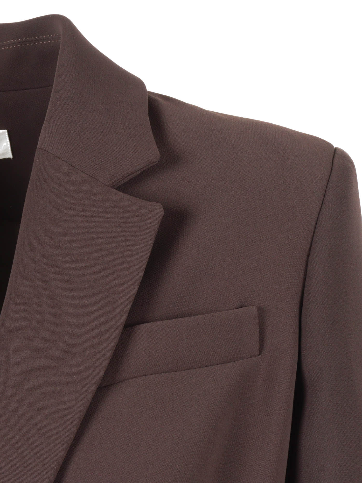 P.a.r.o.s.h Tailored Blazer With Structured Shoulders In Brown