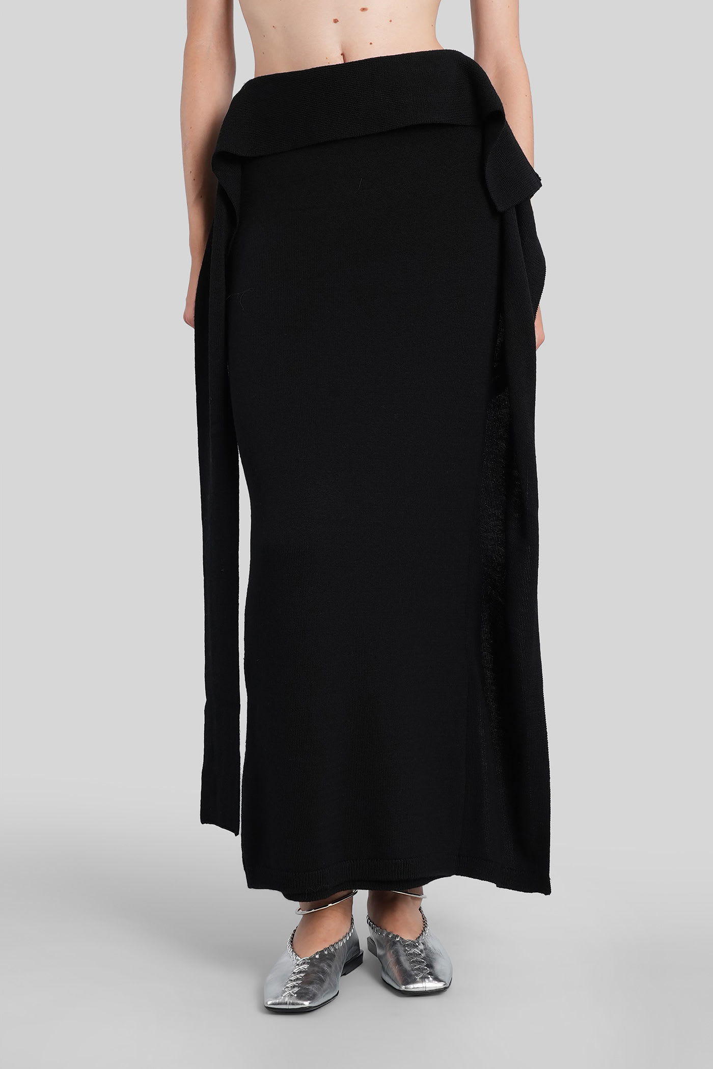 Entire Studios Tier Skirt Skirt In Black Wool In Black