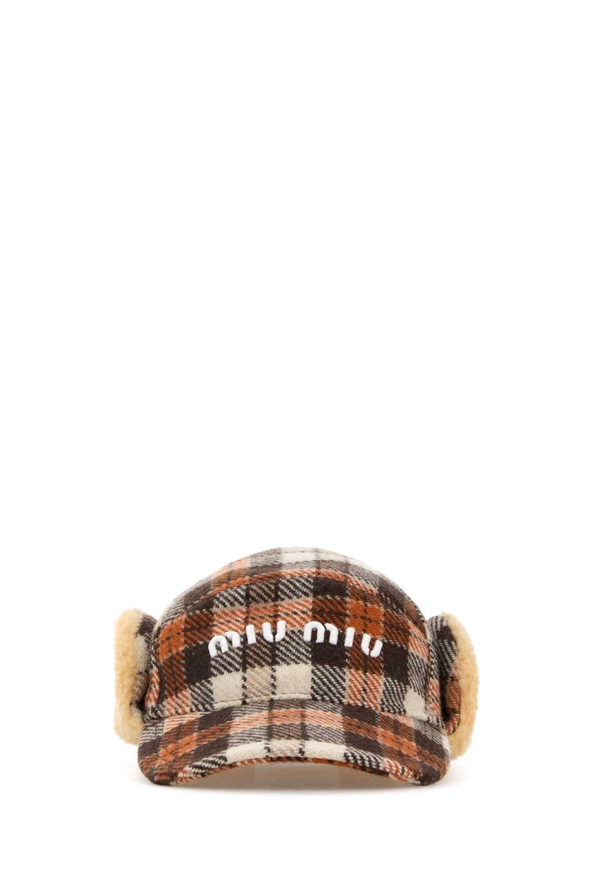 Miu Miu Embroidered Wool Blend Baseball Cap In Multi
