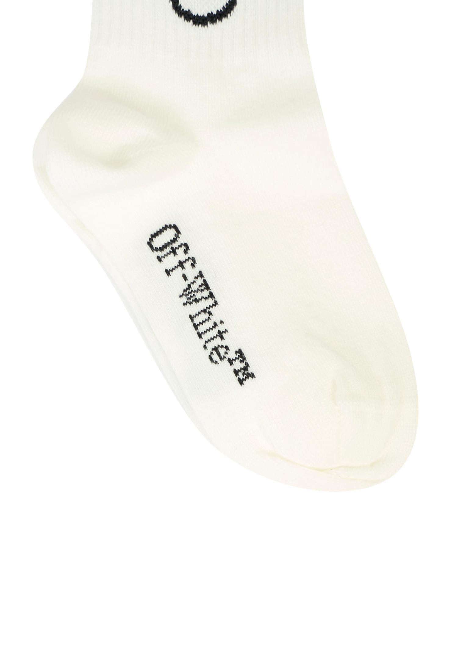 Off-white White Socks For Kids With Logo In White