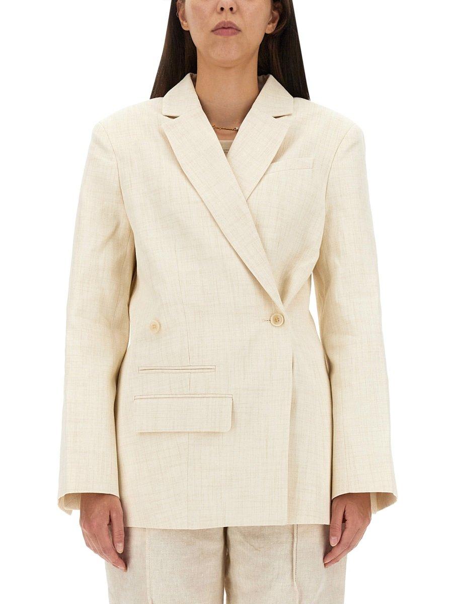 Shop Jacquemus Tibau Single-breasted Blazer In White