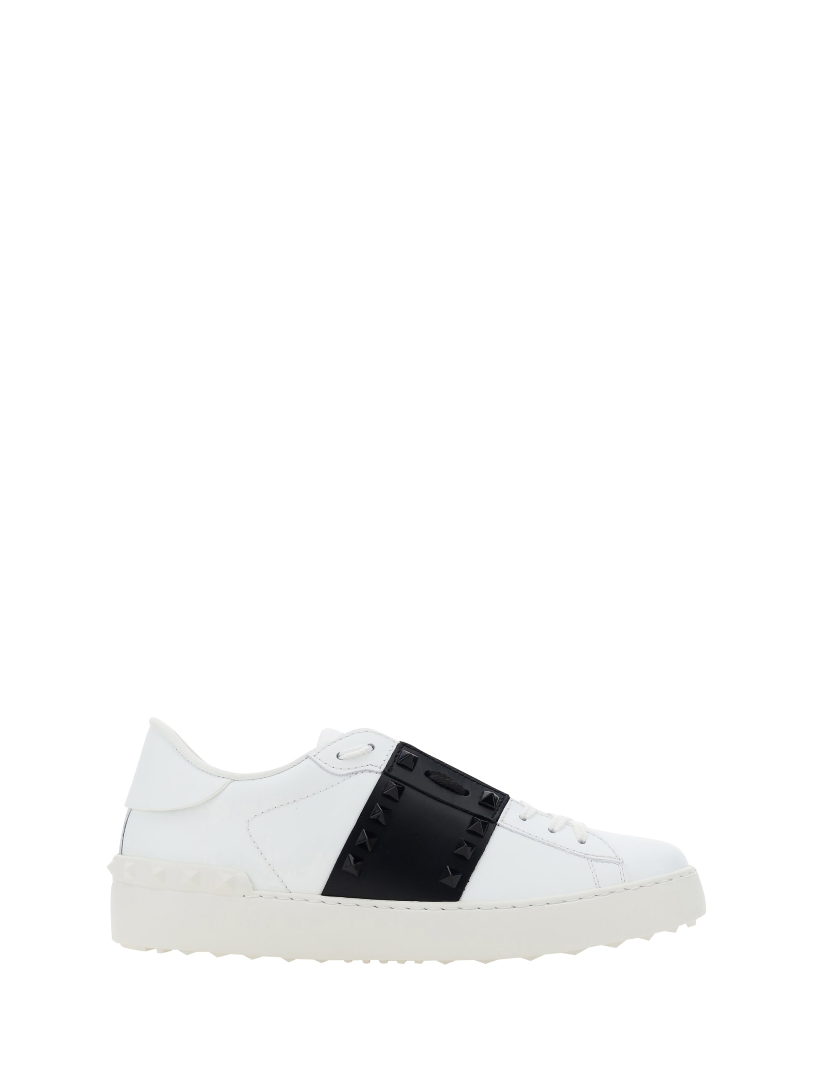 Shop Valentino Garavani Rockstud Untitled Sneakers In Bianco/nero/bianco