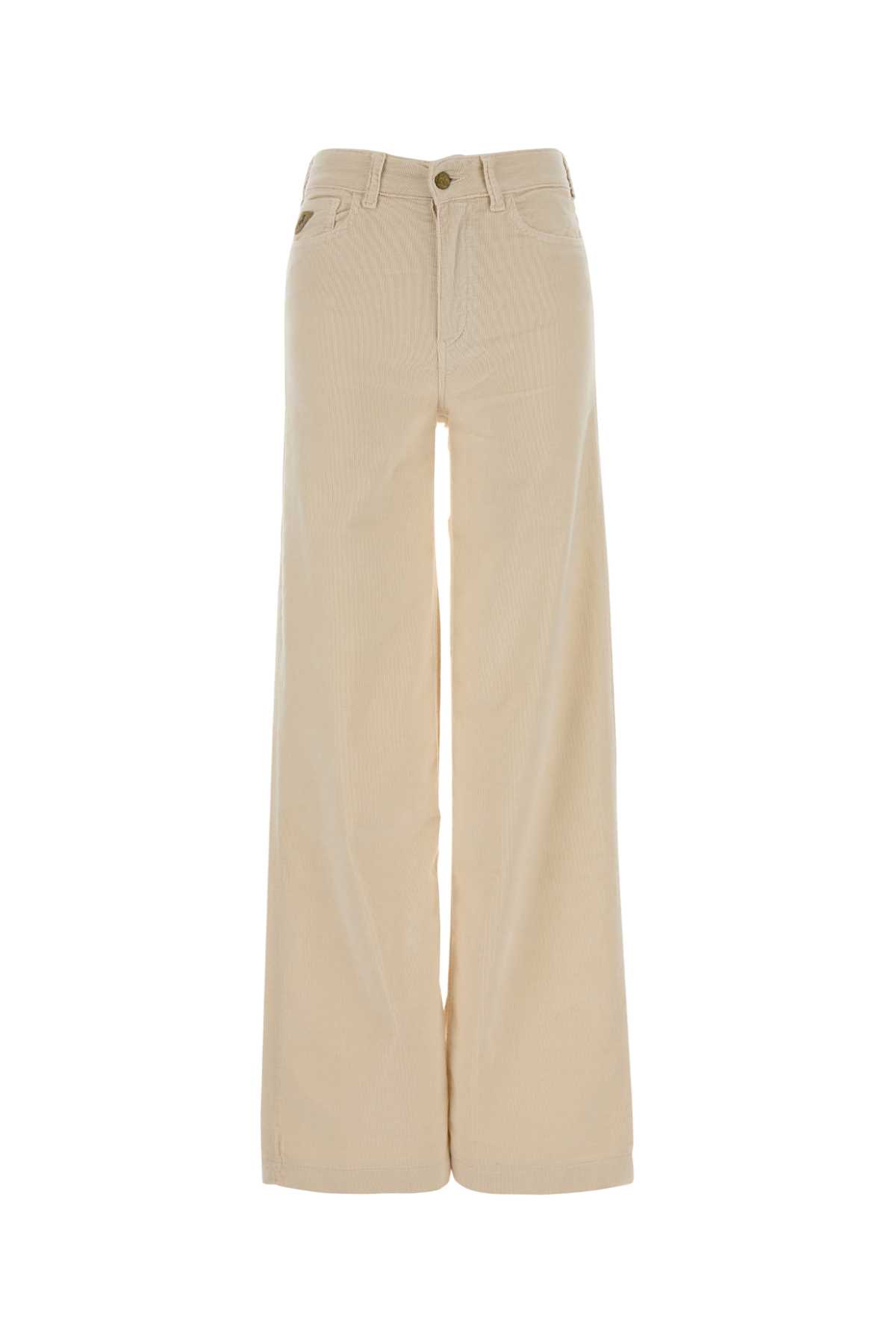 Lois Ivory Stretch Corduroy Mistral Palazzo Pant In Brown