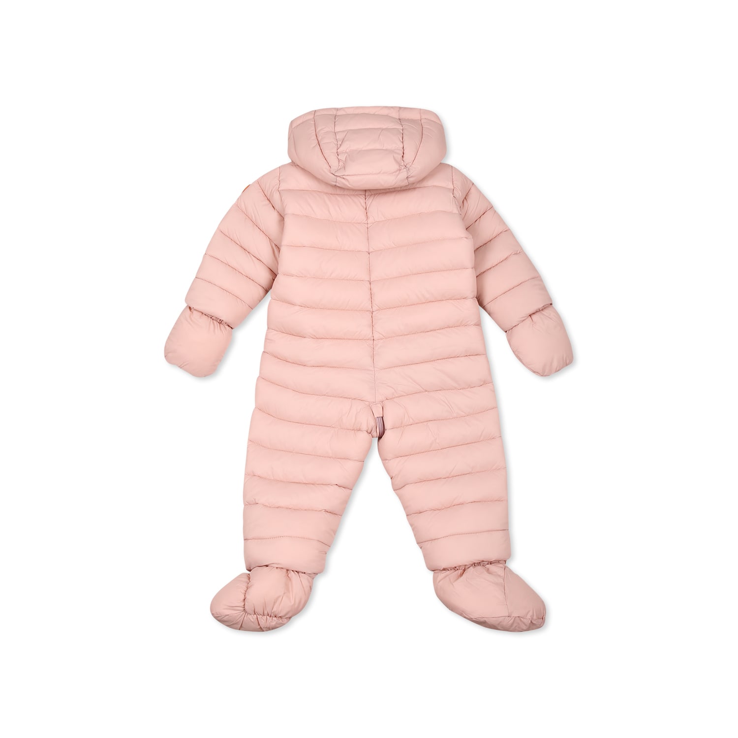 Shop Save The Duck Pink Down Jacket For Baby Girl With Logo