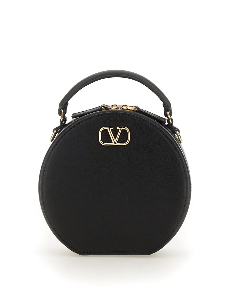 Valentino Garavani Vlogo Signature Leather Mini Bag In Black