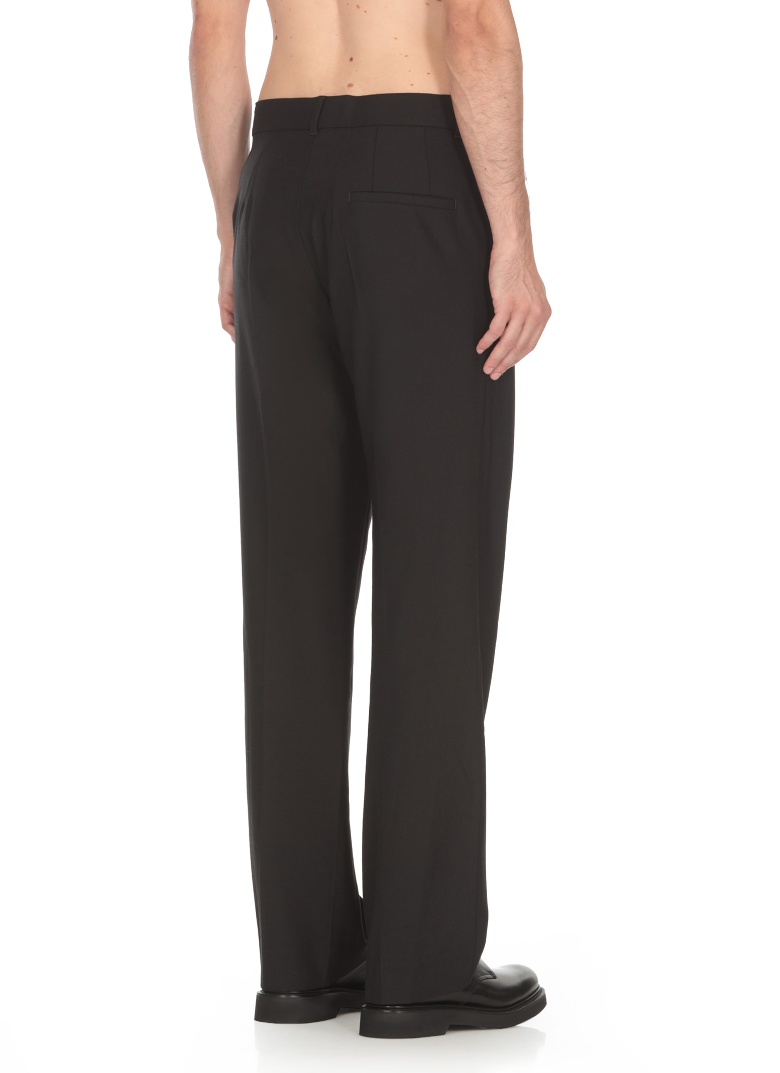 Shop Casablanca Wool Blend Pants In Black