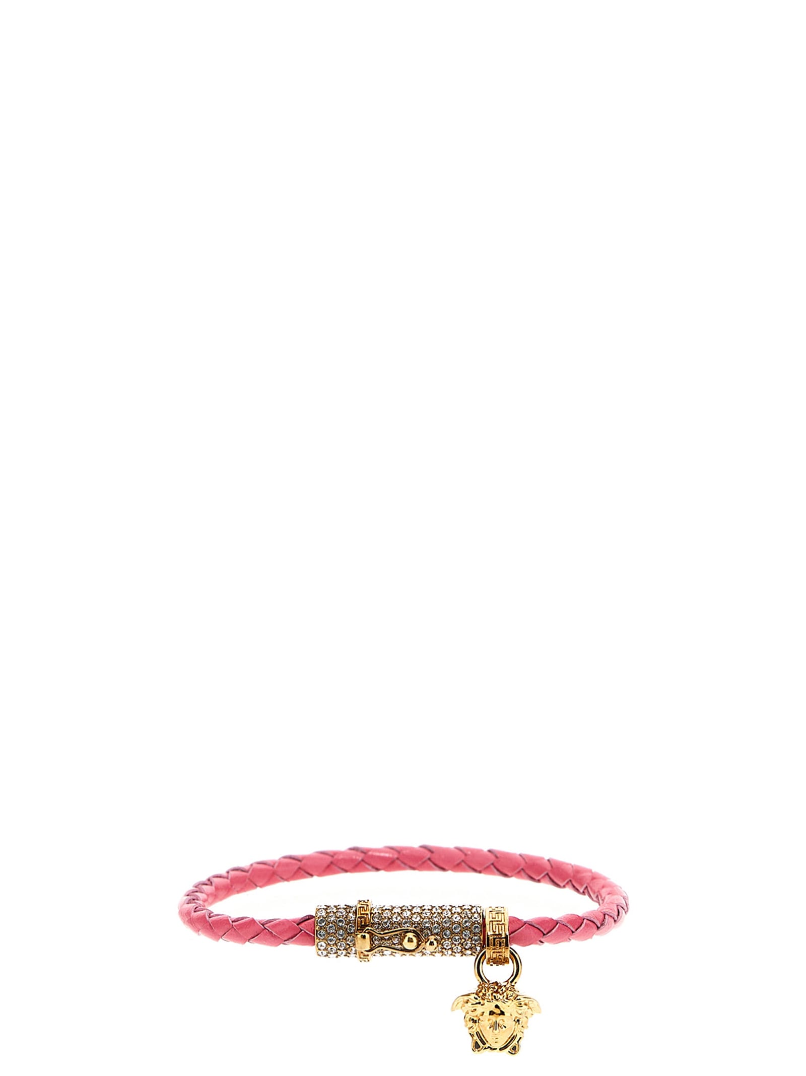 Shop Versace Medusa Bracelet In Pink