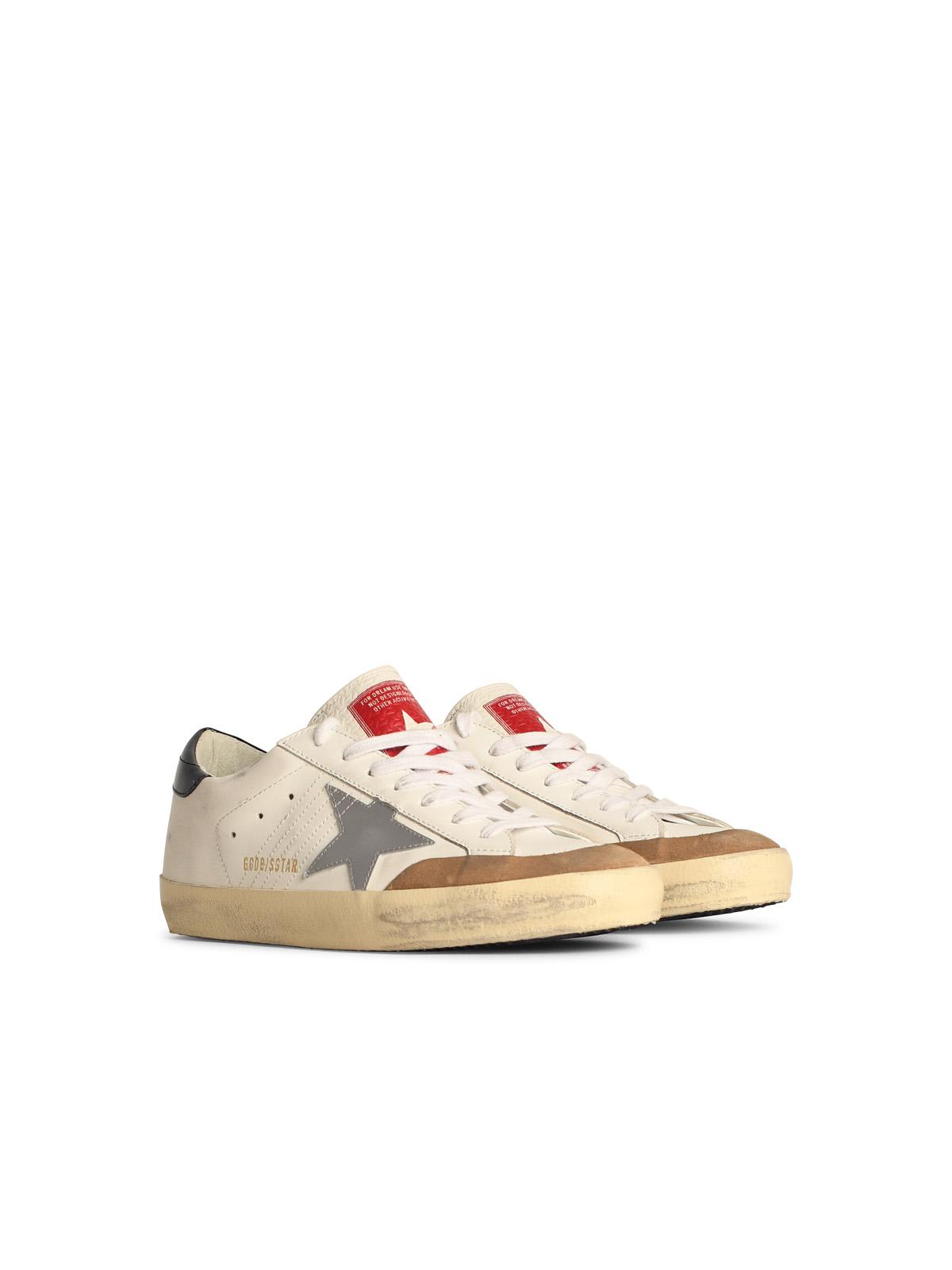 Shop Golden Goose White Leather Sneakers