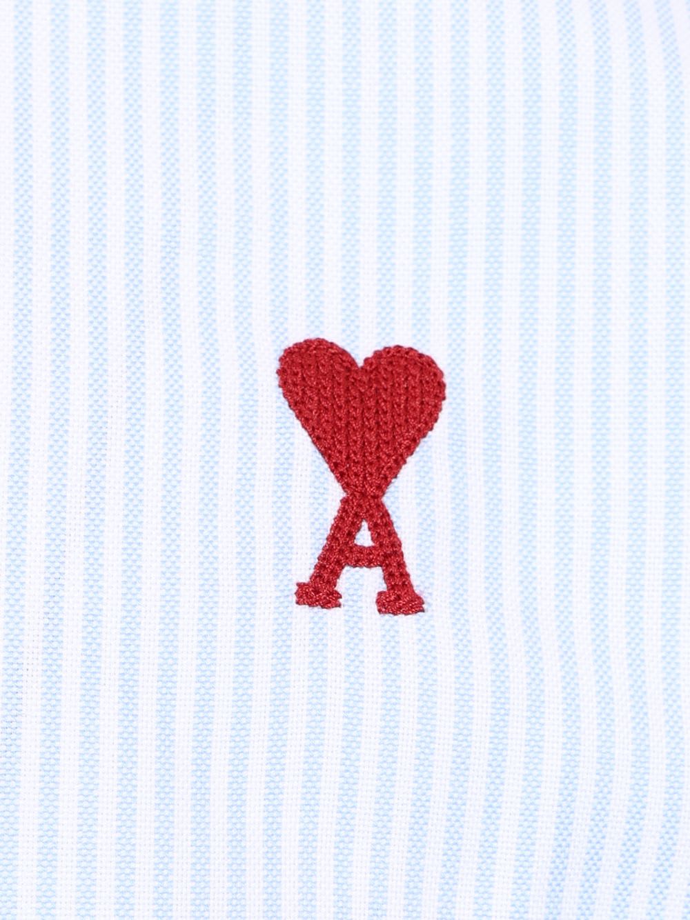 Ami Alexandre Mattiussi Adc Button-down Collar Logo-embroidered Striped Cotton Oxford Shirt In Blue