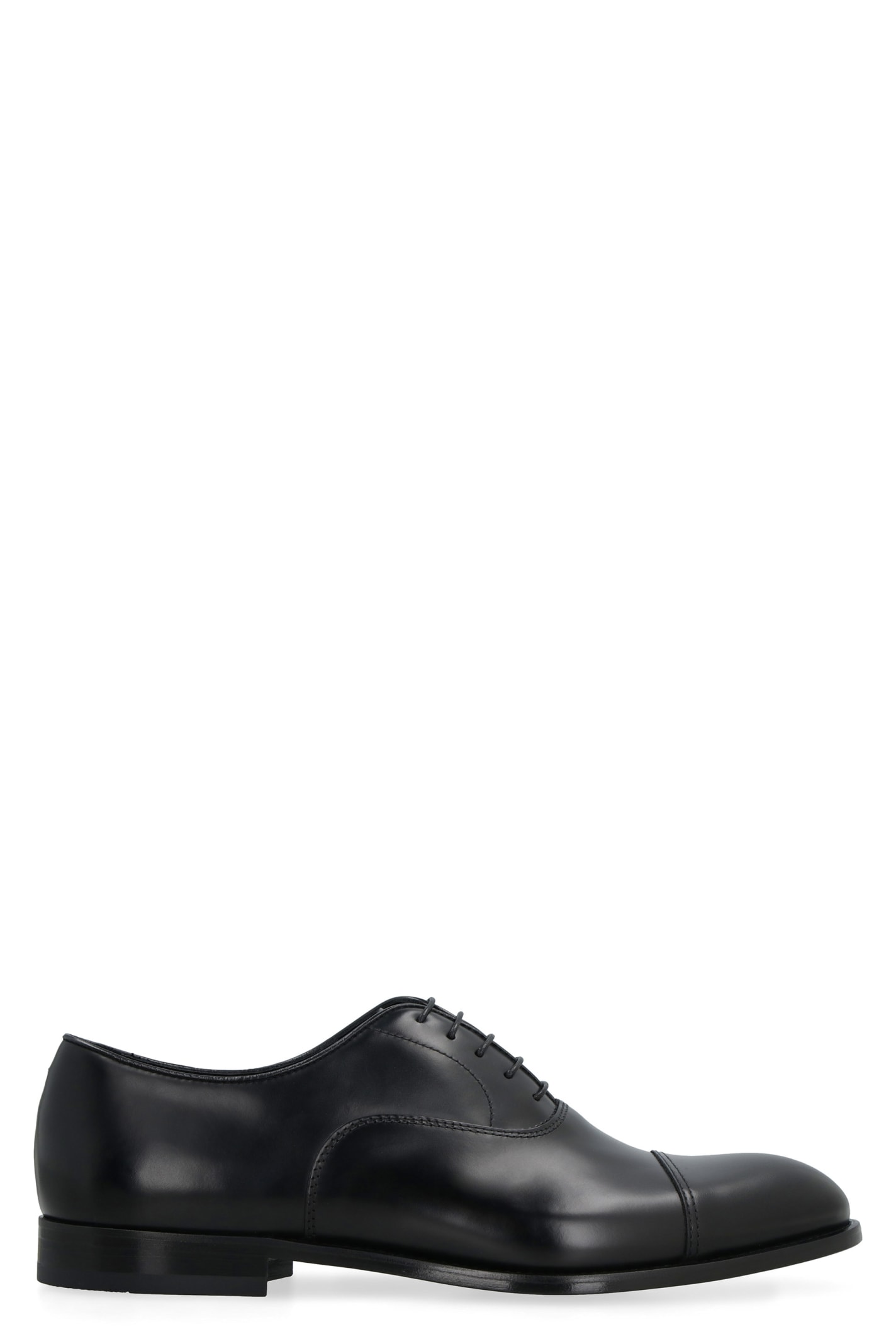 Doucal's Old Leather Lace-up Shoes In Black