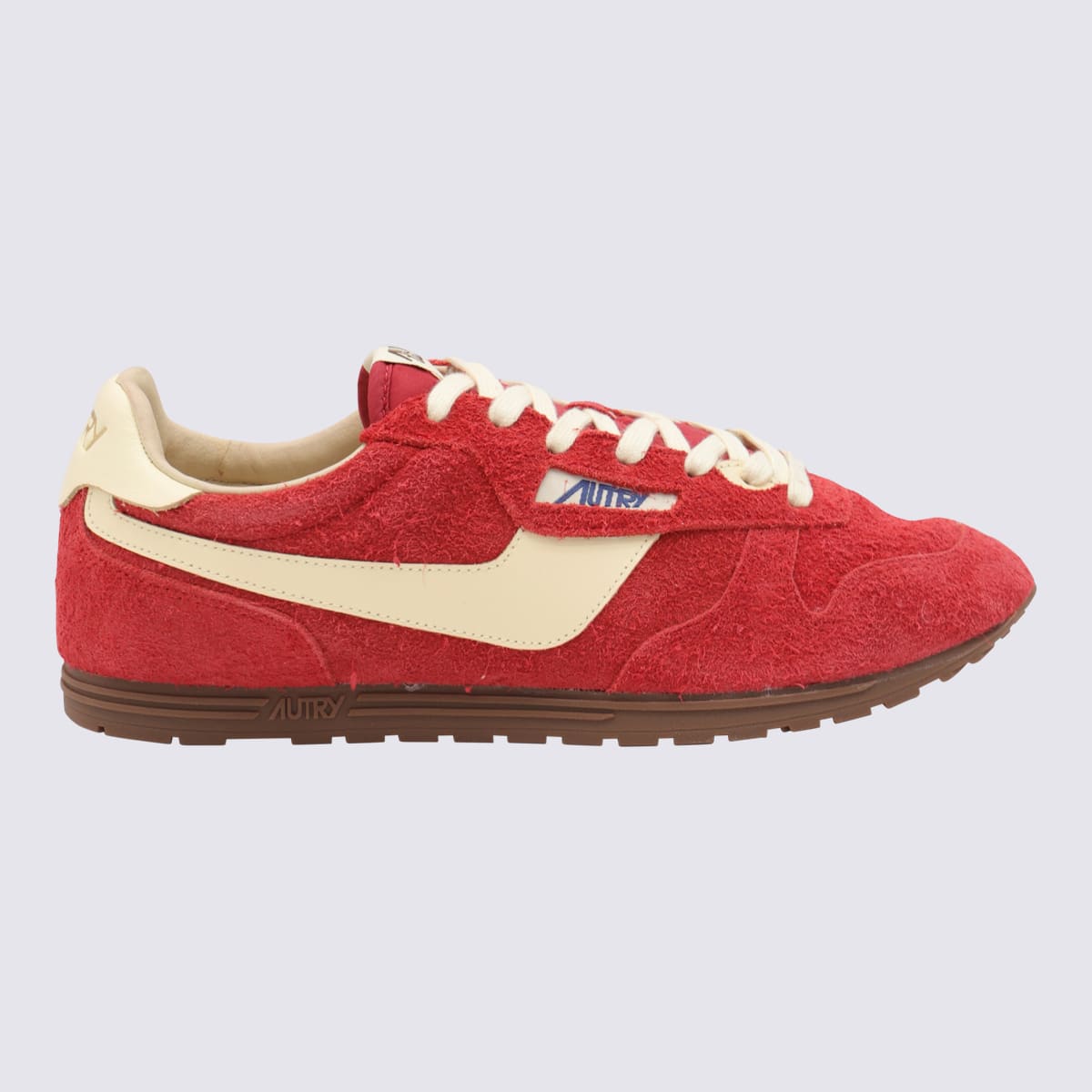 Autry Windspin Sneakers In Suede And Parrot Leather And Rutabaga