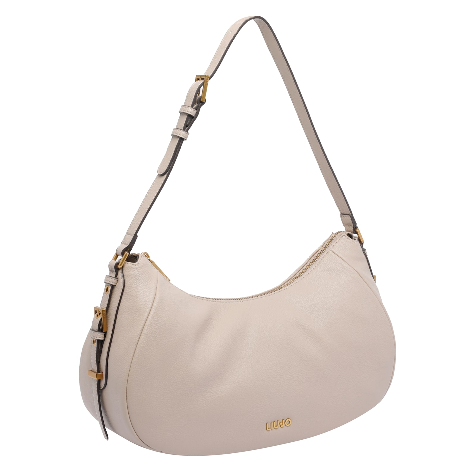 Liu •jo Zip-fastening Curved Shoulder Bag In Nude