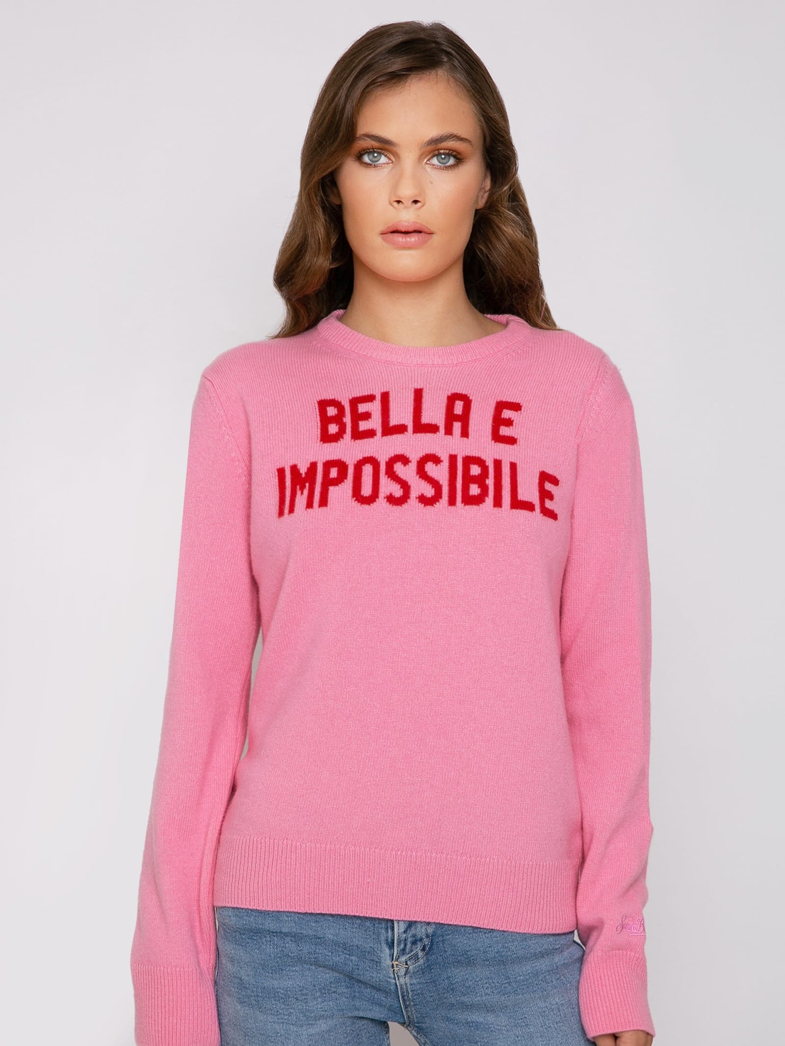 MC2 Saint Barth Woman Sweater With Bella E Impossibile Print