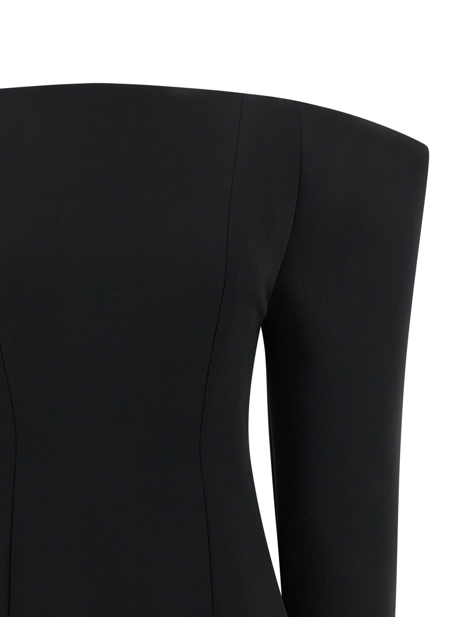 Stella Mccartney Off-the-shoulder Structured Corset Mini Dress In Black