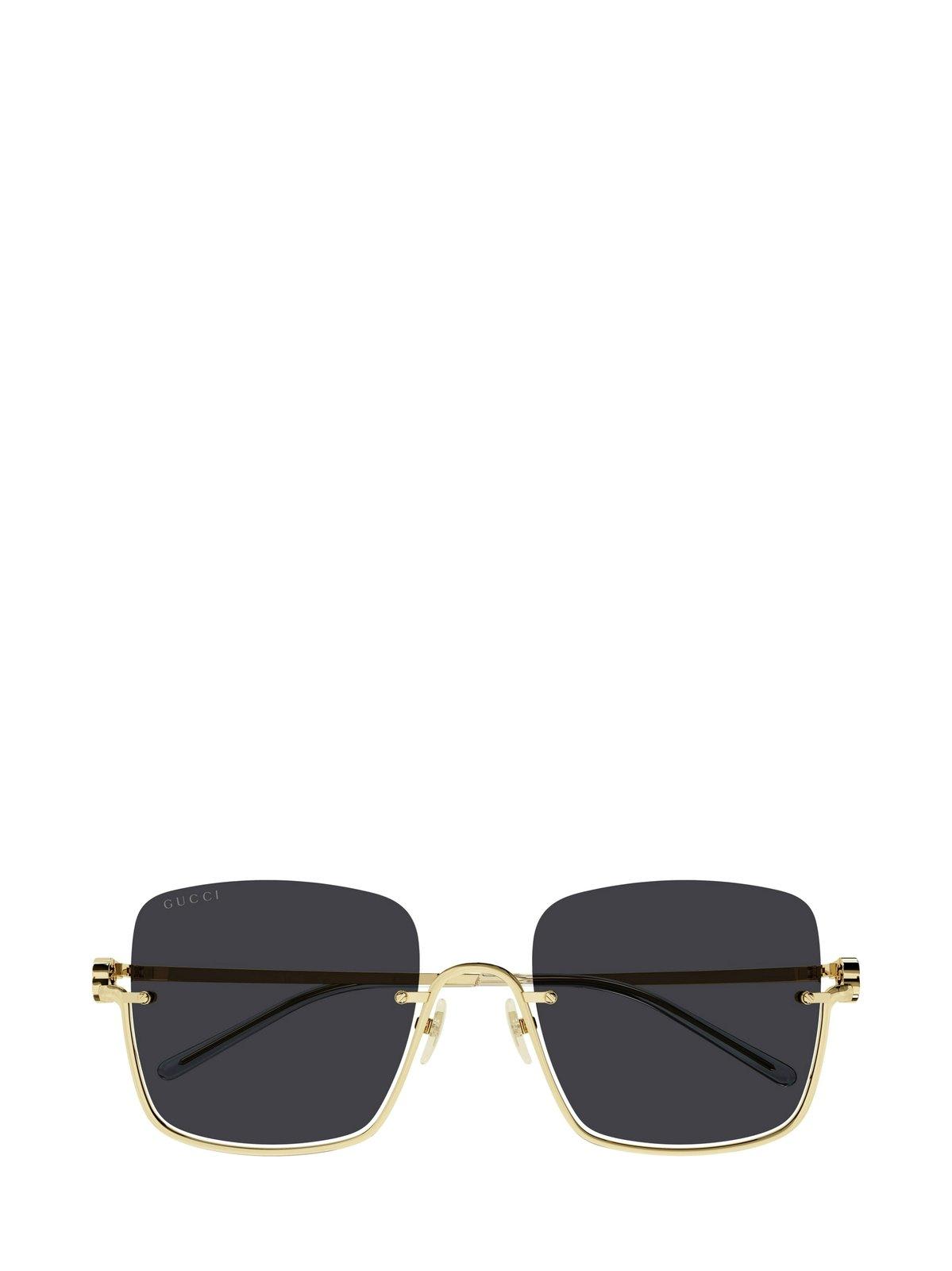 Gucci Square Frame Sunglasses Sunglasses In 001 Gold Gold Grey