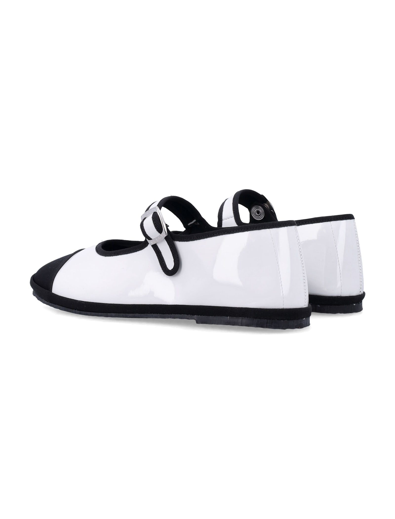Drogheria Crivellini Papusse Soft Mary Jane Patent In White Black