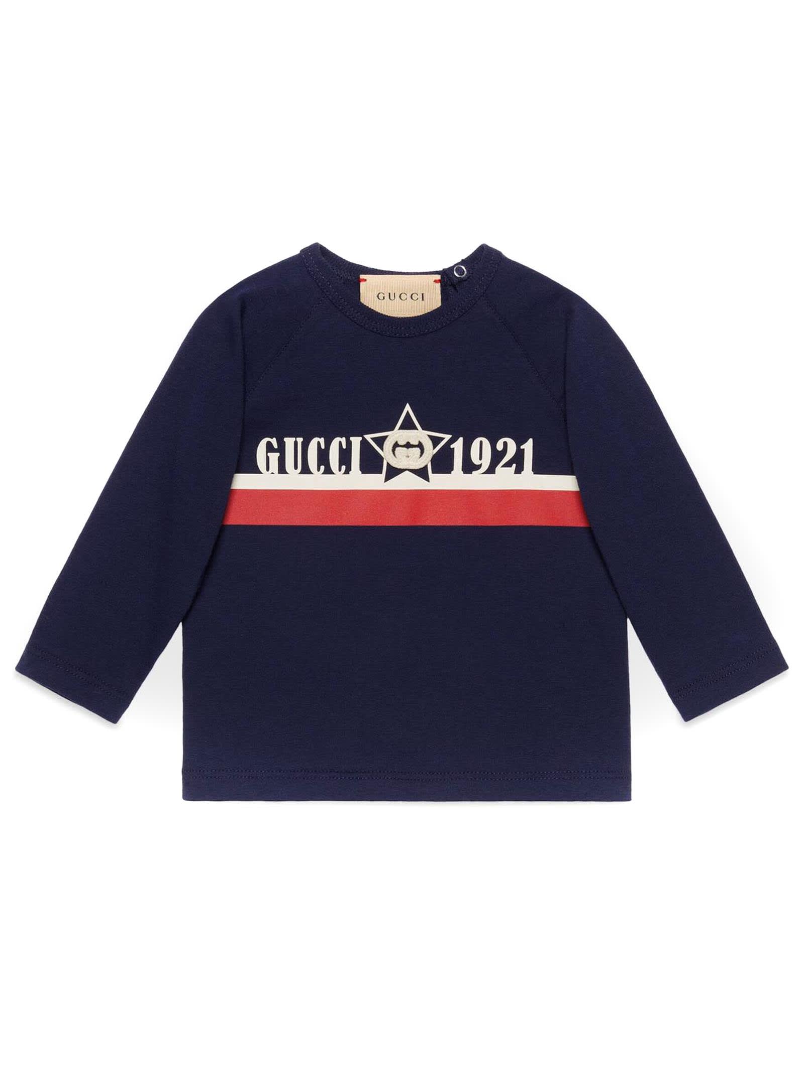 Gucci Dark Blue Cotton Jersey Sweatshirt