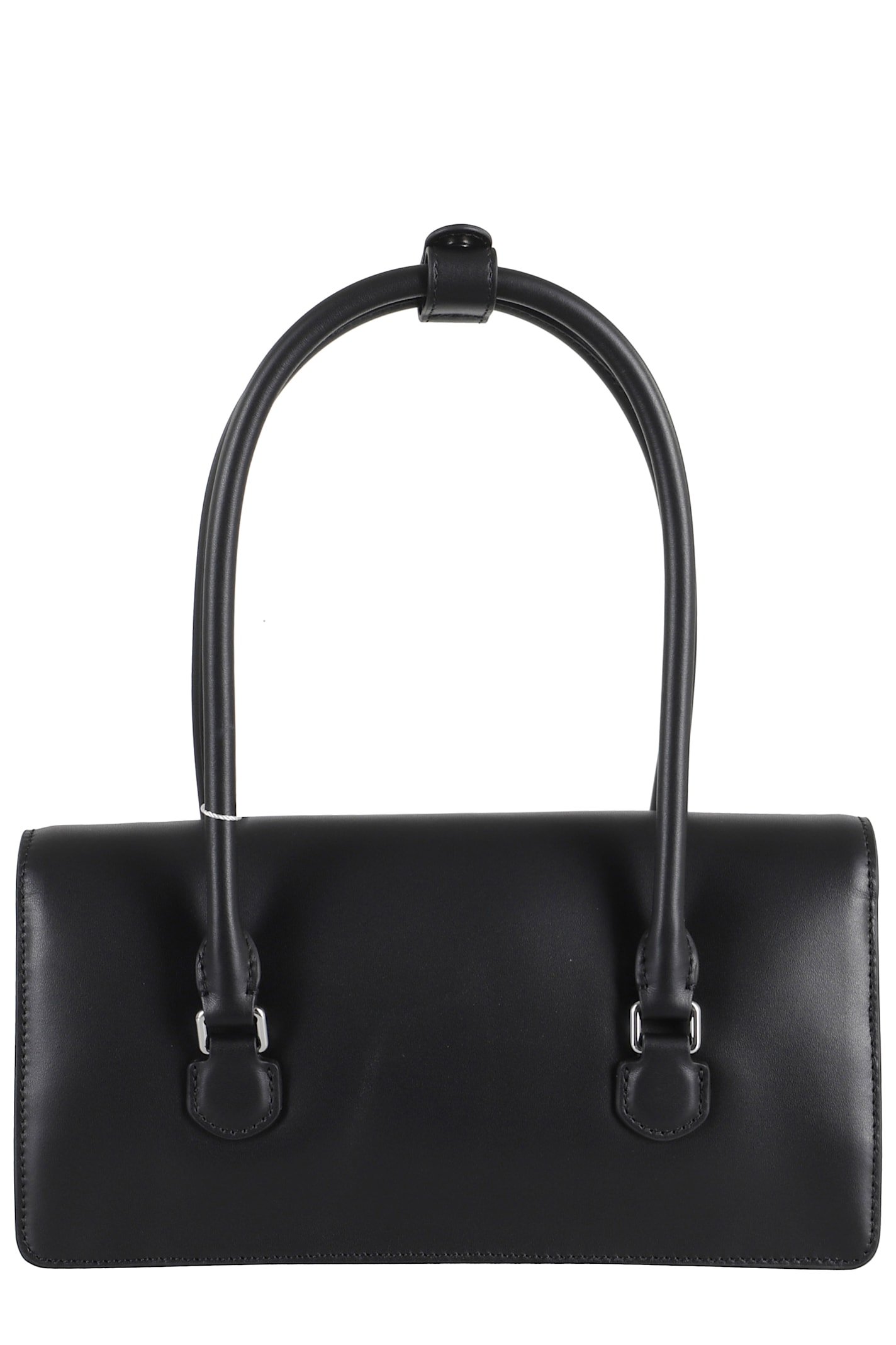 Self-portrait Rectangular Handbag With Silver Bow Embellishments In Black