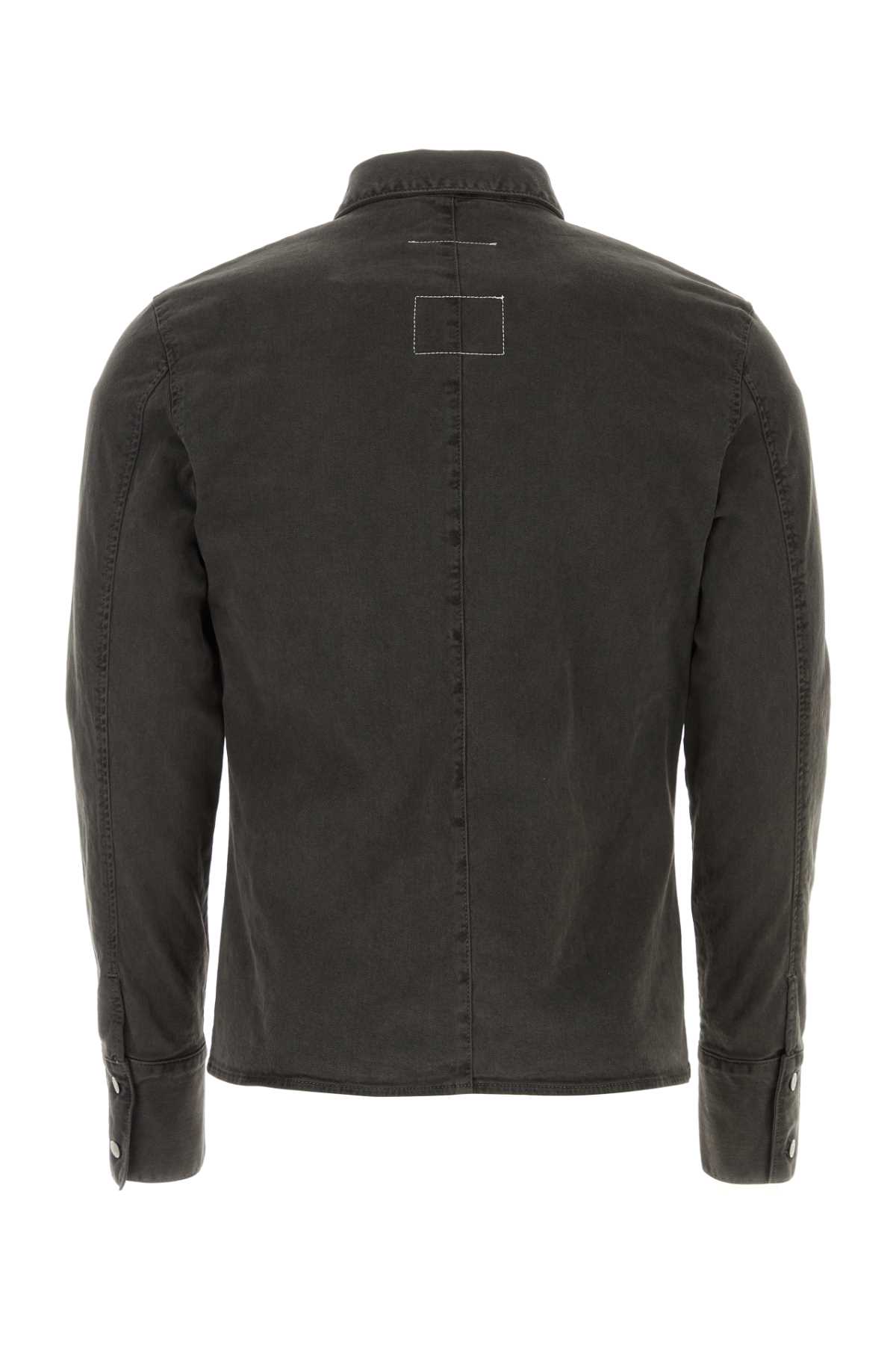 Mm6 Maison Margiela Dark Grey Denim Shirt In Black