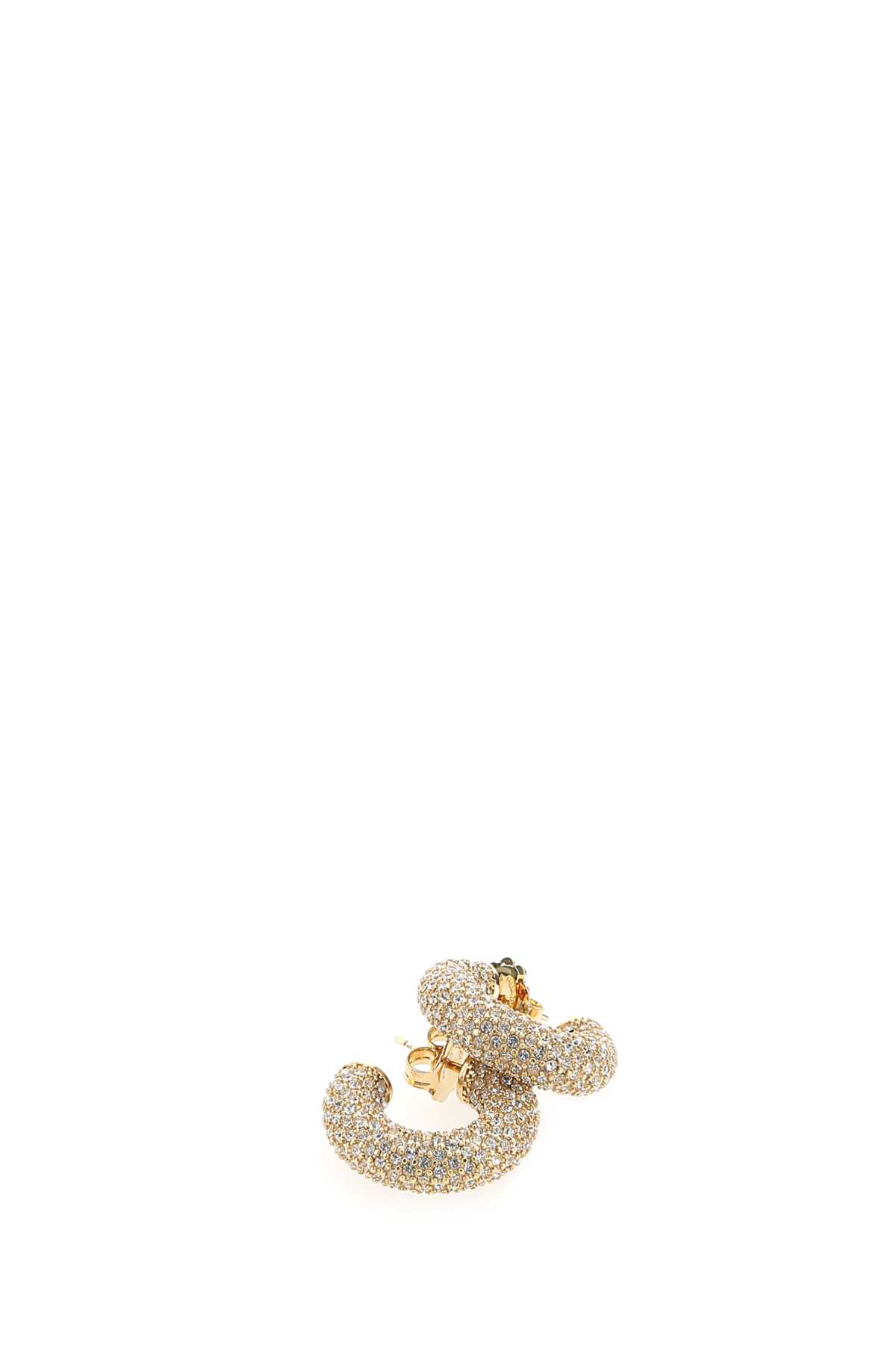 Amina Muaddi Embellished Metal Mini Cameron Earrings In White