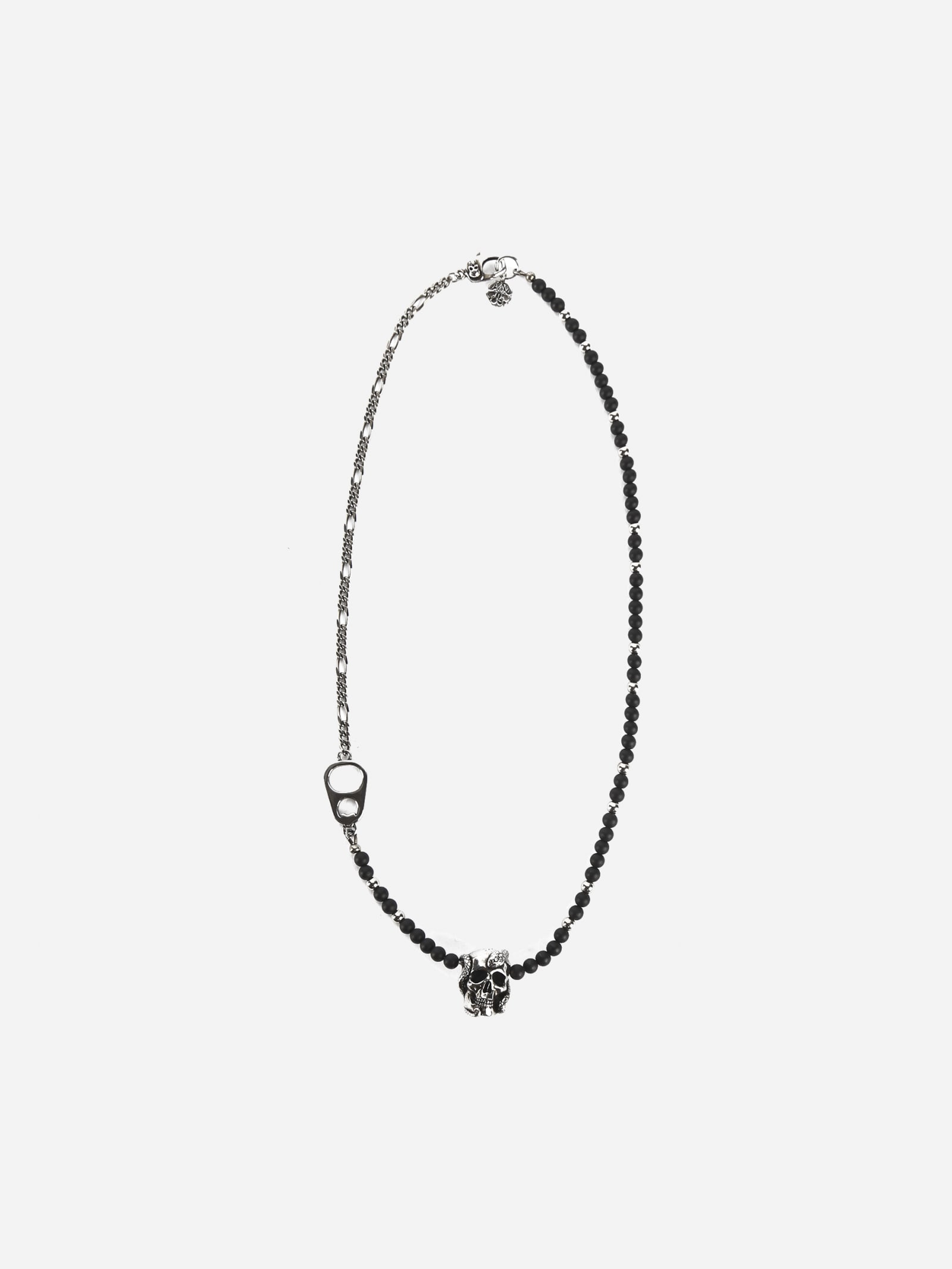 Alexander McQueen Beads & Skull Brass Necklace
