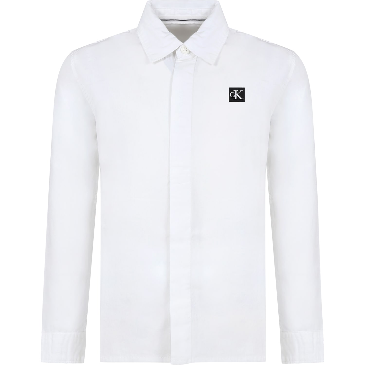 Calvin Klein Kids' White Shirt For Boy With Logo