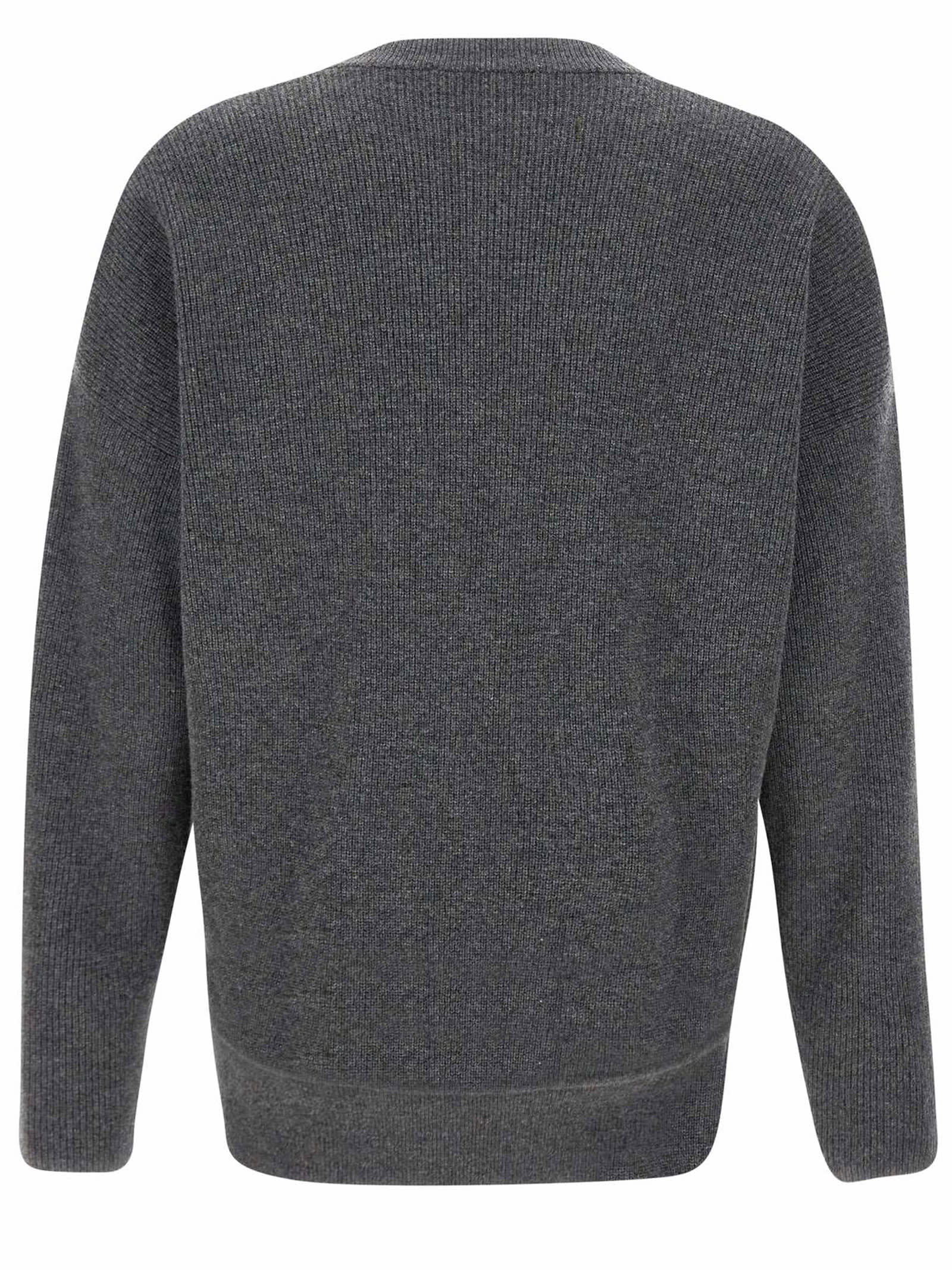 Shop Fabiana Filippi Dark Grey Merino-silk Blend Sweater