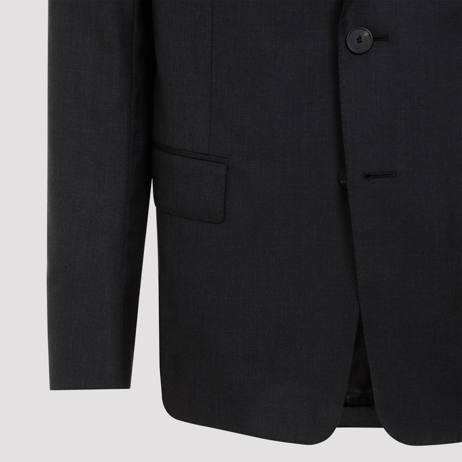 Shop Lanvin Single Breasted Tailored Jacket In Anthracite