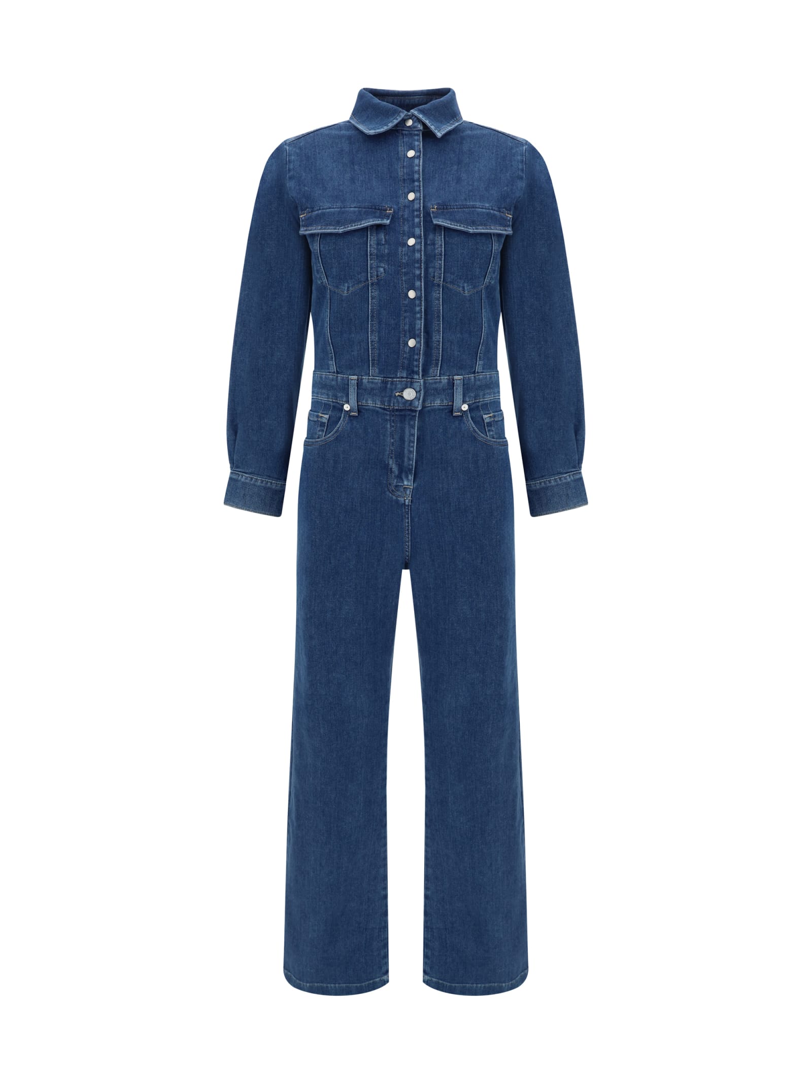 Shop 7 For All Mankind Luxe Jumpsuit Dress In Blue