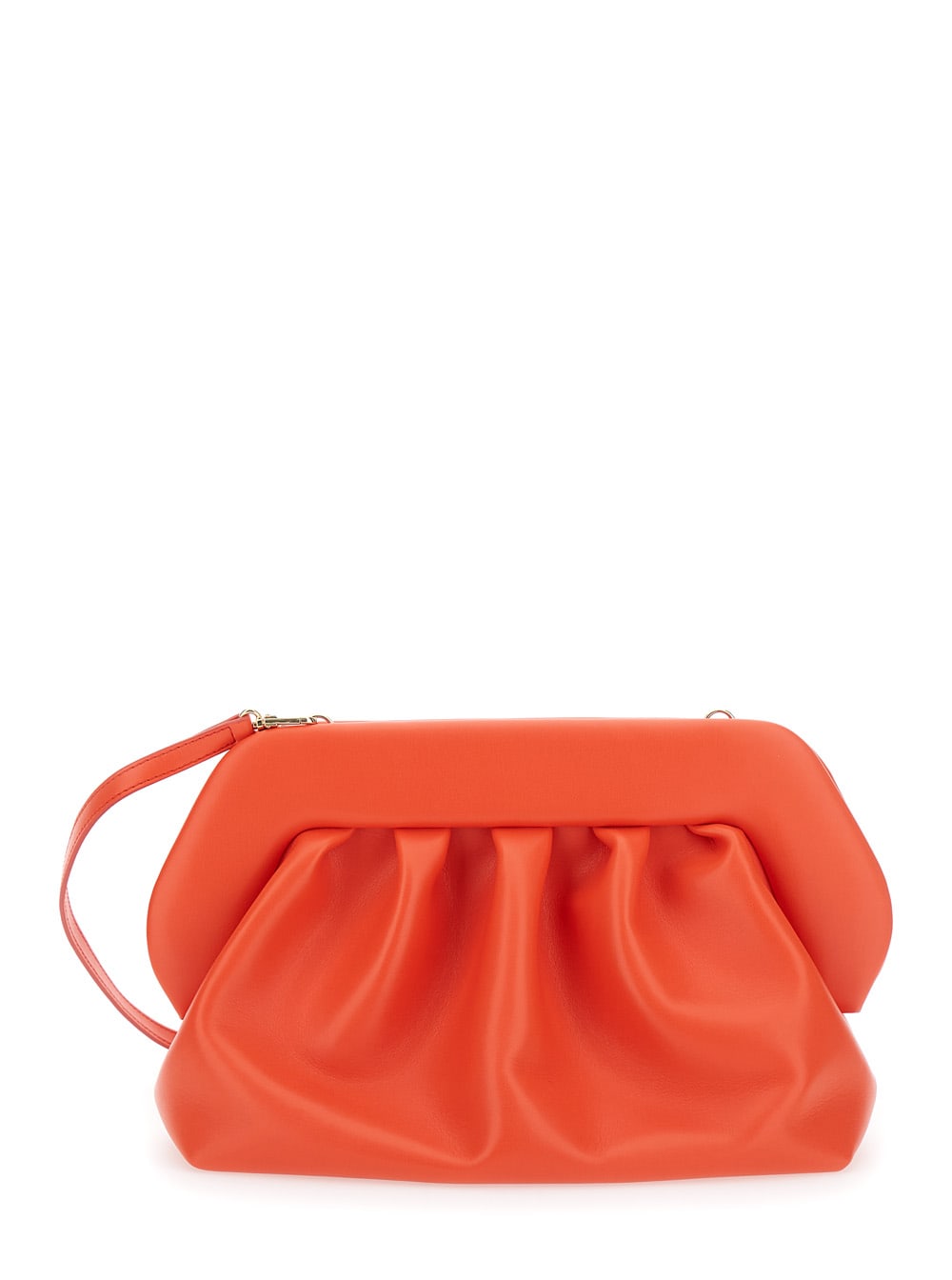 Shop Themoirè Orange Clutch Bag With Magnetic Closure In Eco Leather Woman In Red