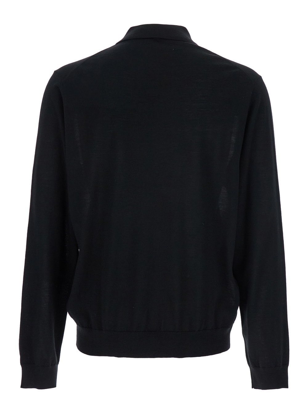 Sunflower Black Polo Shirt With Classic Collar And Ribbed Trims