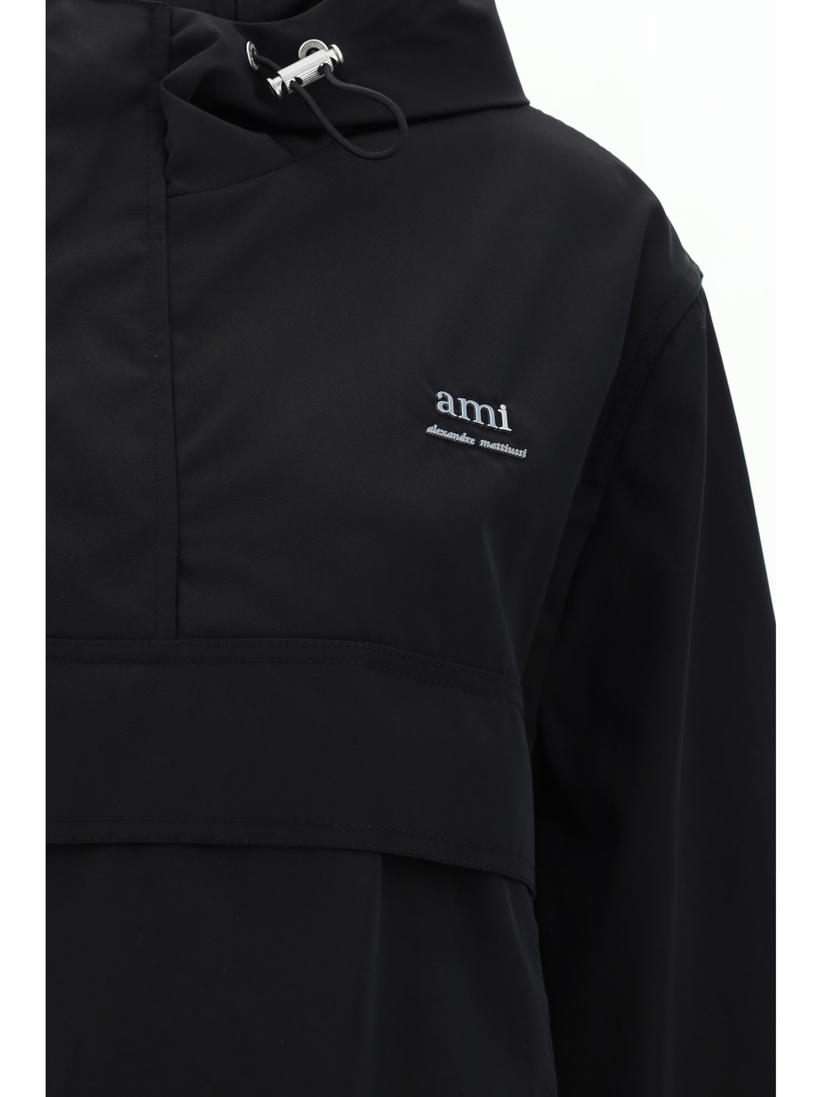 Shop Ami Alexandre Mattiussi Windbreaker Jacker In Black