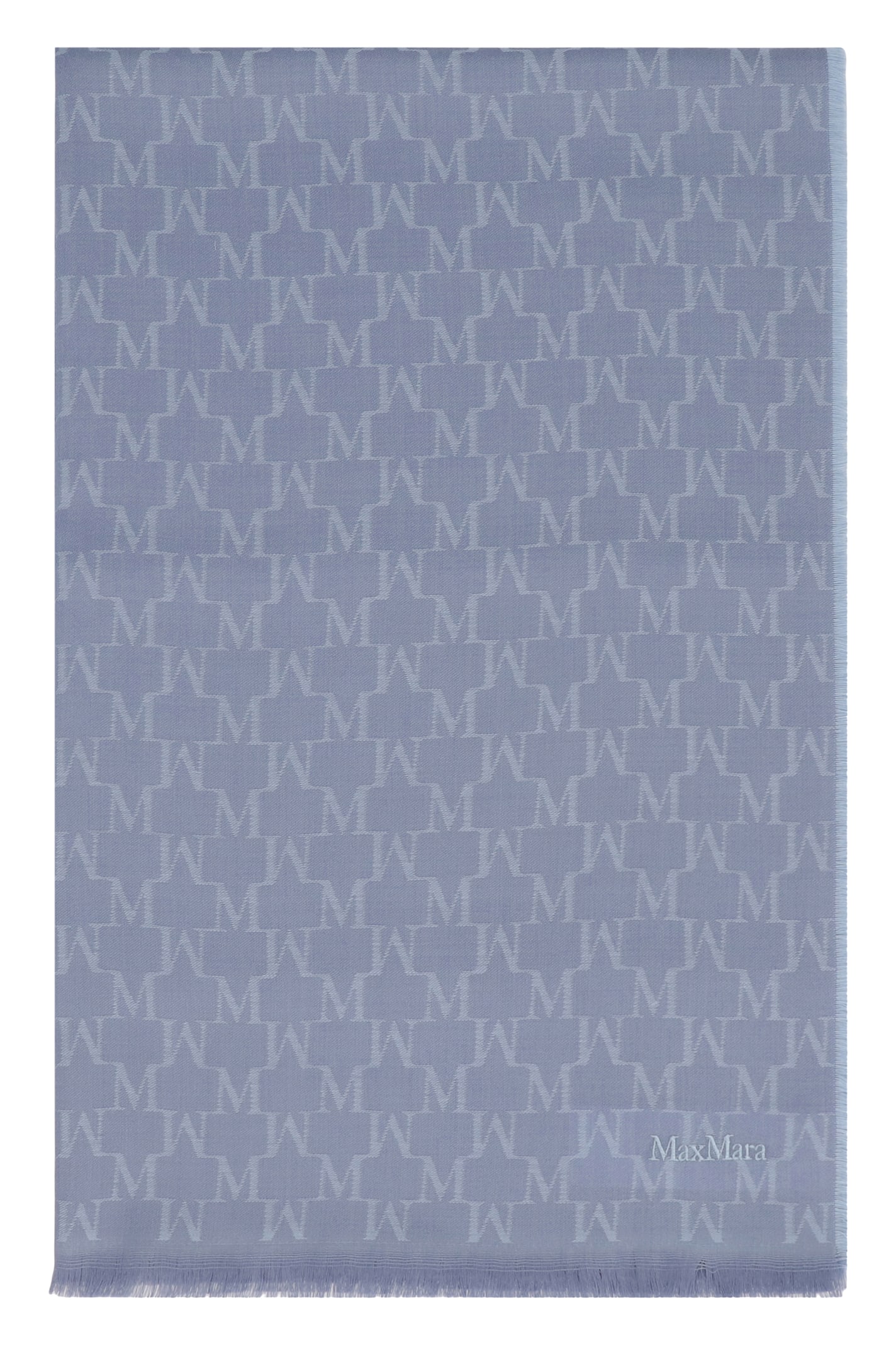 Max Mara Magico Virgin Wool Scarf In Blue