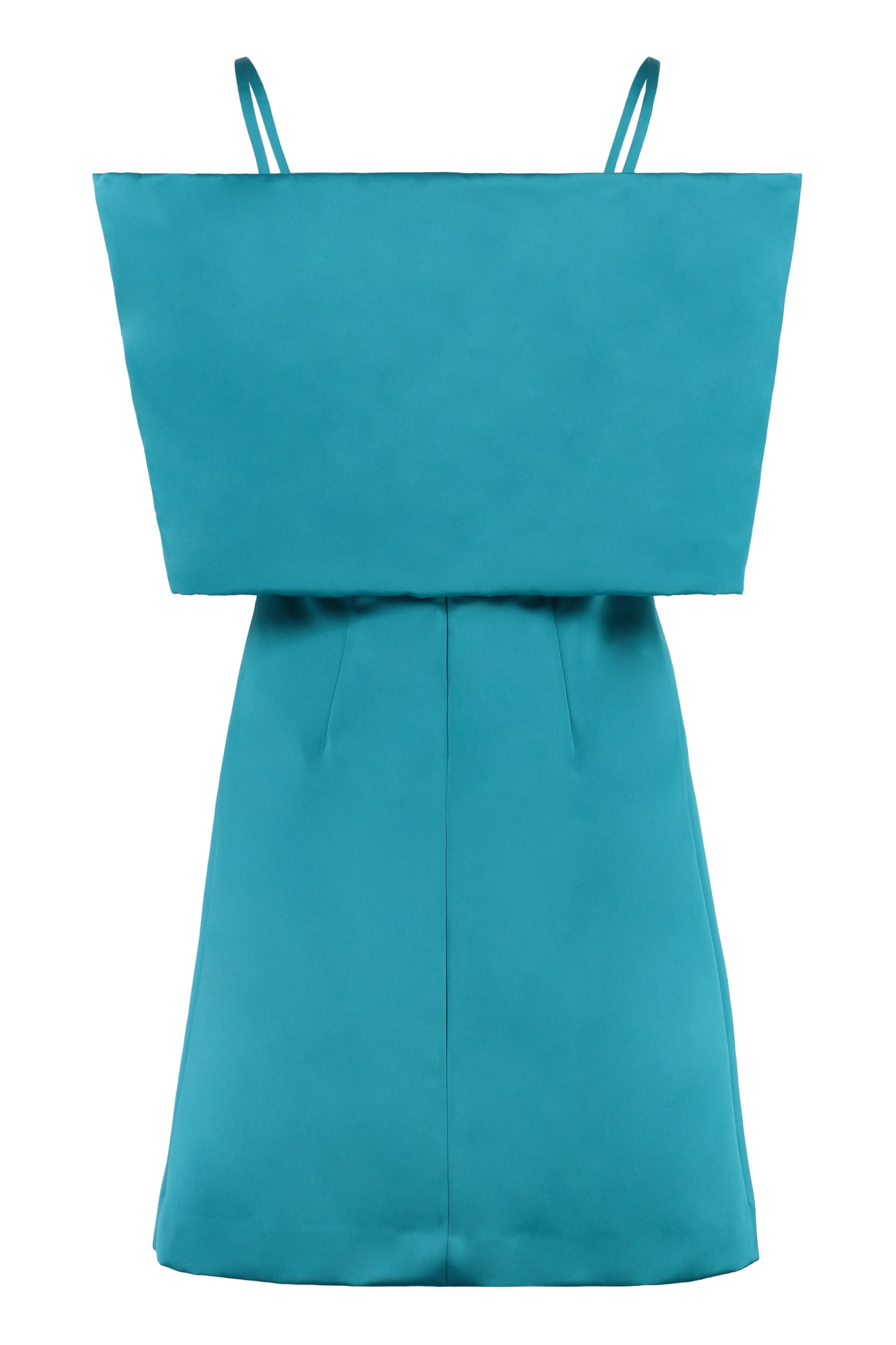 Shop P.a.r.o.s.h Bow Detail Dress In Turquoise