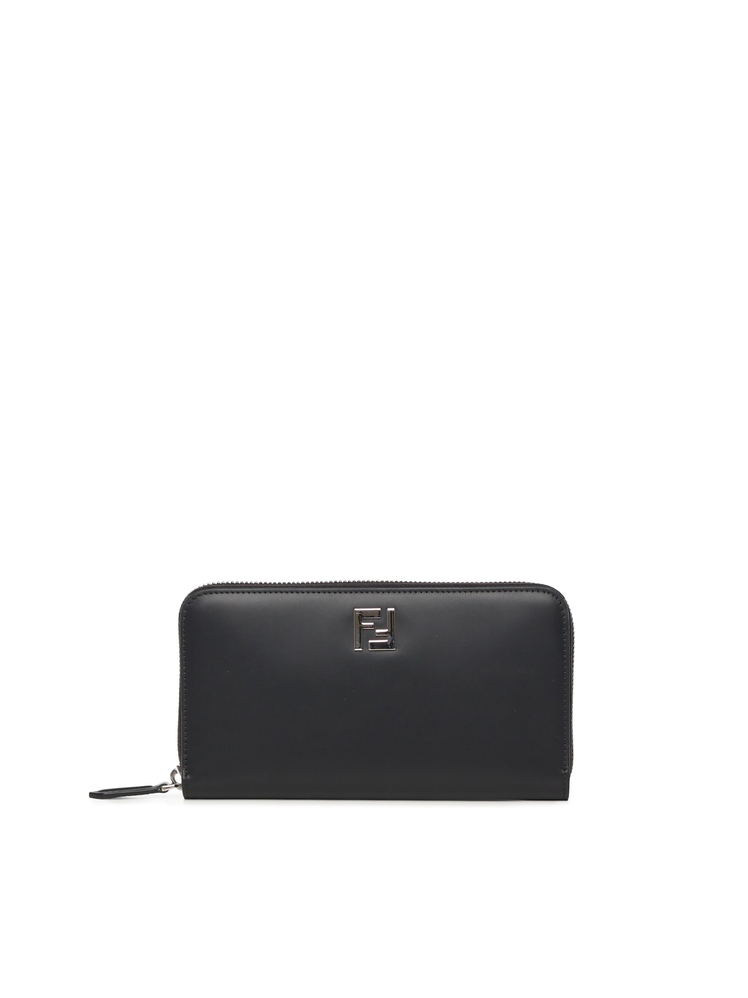 Fendi Zip Around Squared Ff Wallet In Black