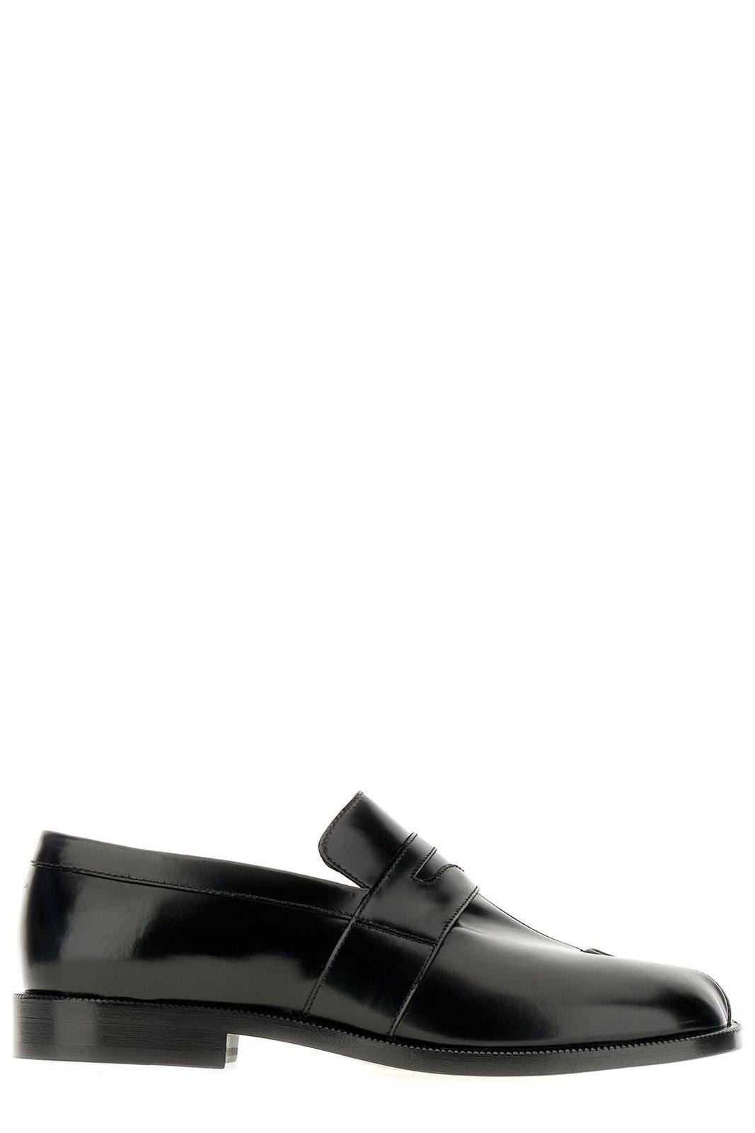 Shop Maison Margiela Tabi Penny Loafers In Black