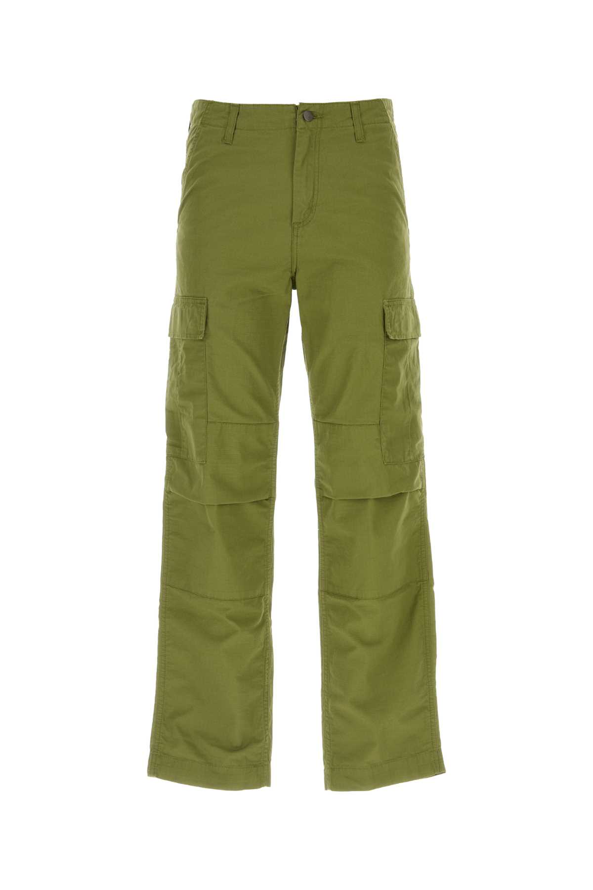 Olive Green Cotton Regular Cargo Pant