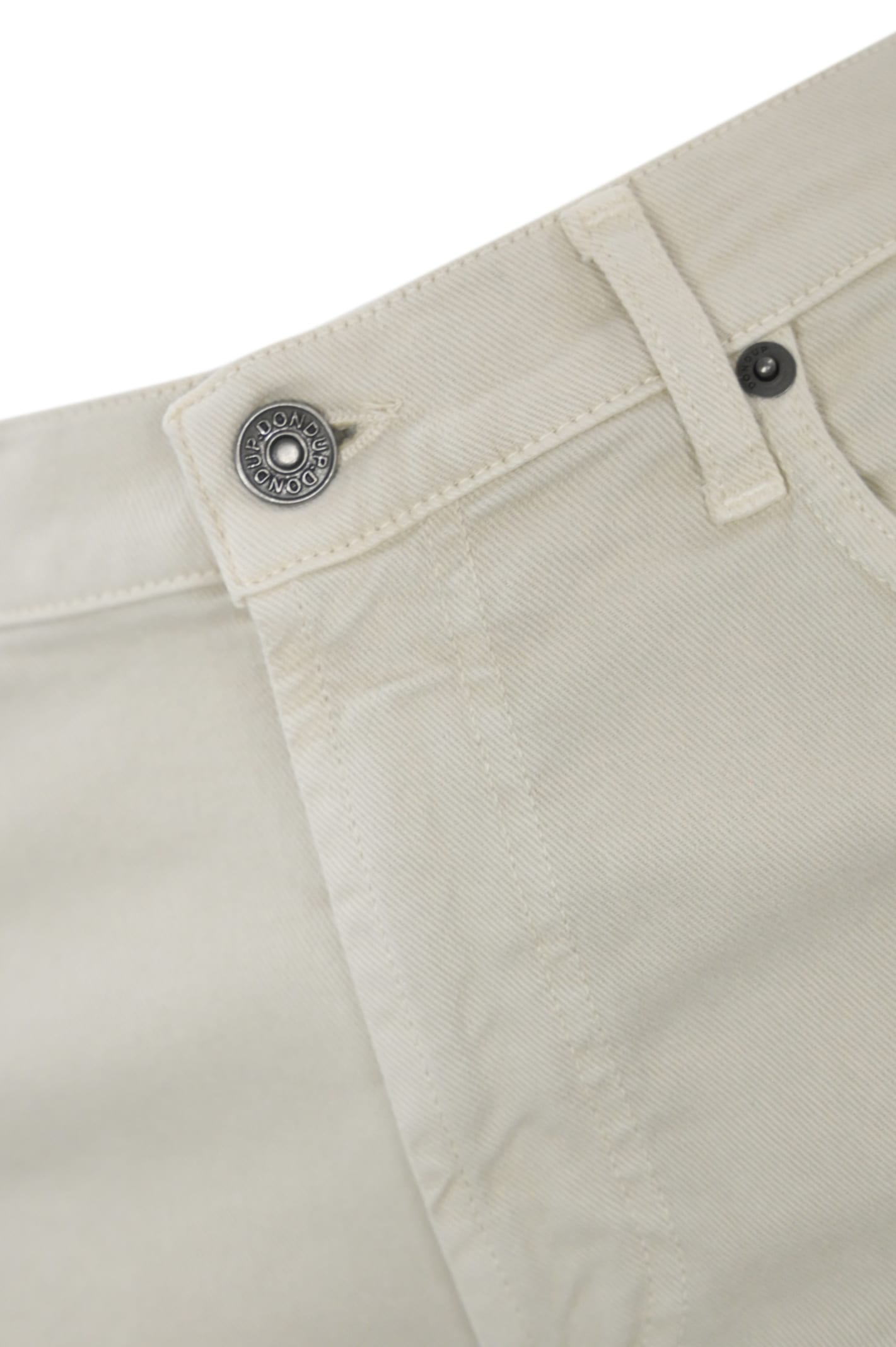 Dondup Bessie Loose Trousers In Cotton And Lyocell In Panna
