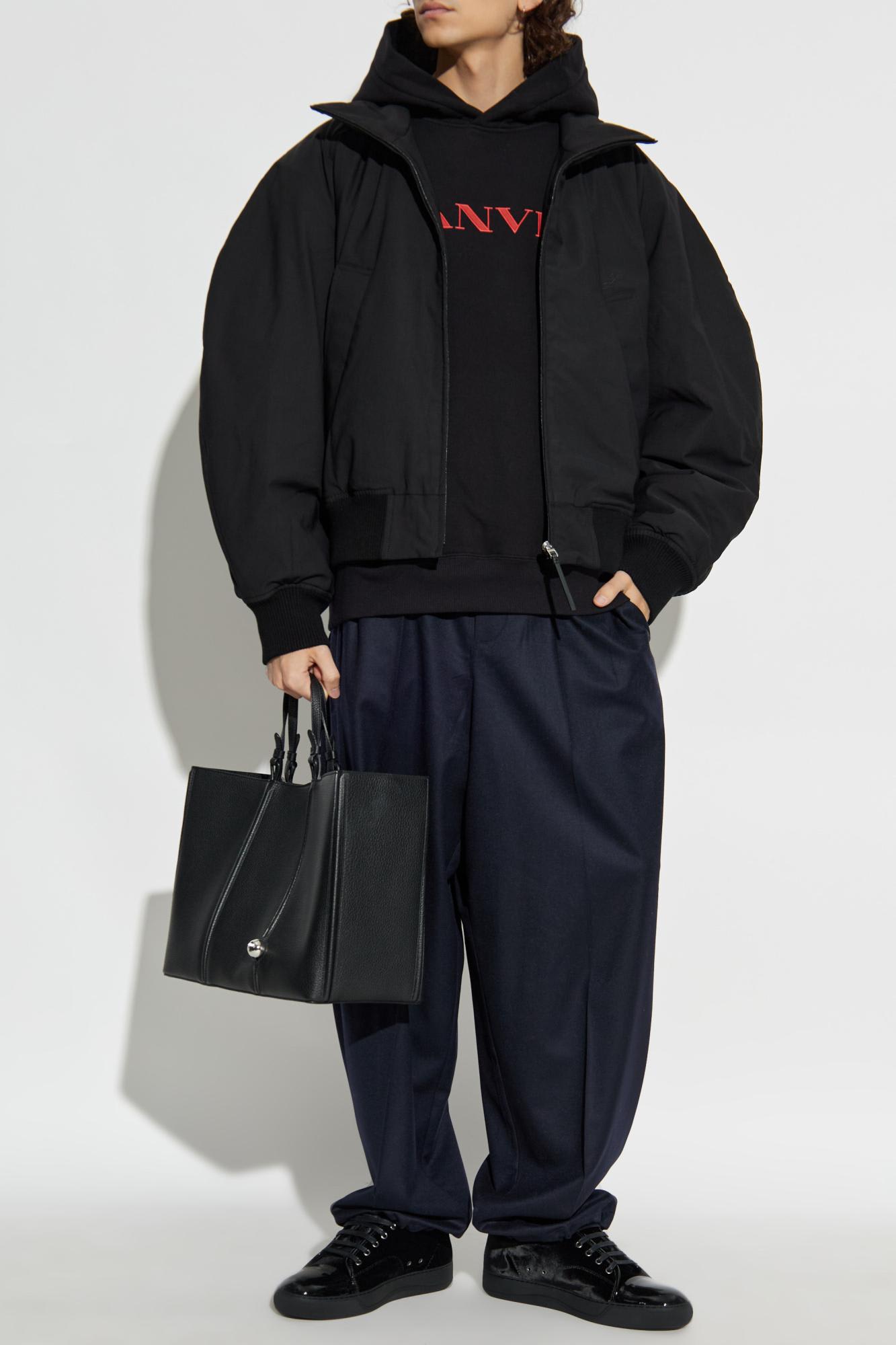 Lanvin Sweatshirt With Embroidered Logo In Black