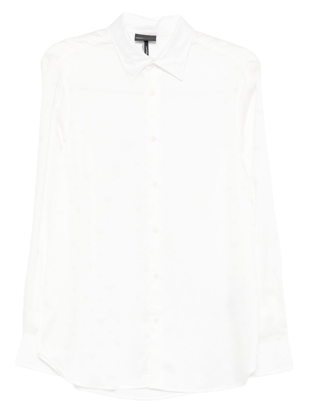 Emporio Armani Shirt Linen Collar Button-down In White