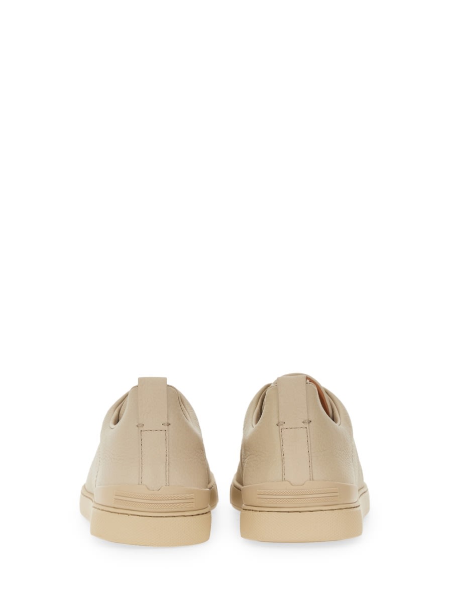 Shop Zegna Triple Stitch Sneaker In Beige