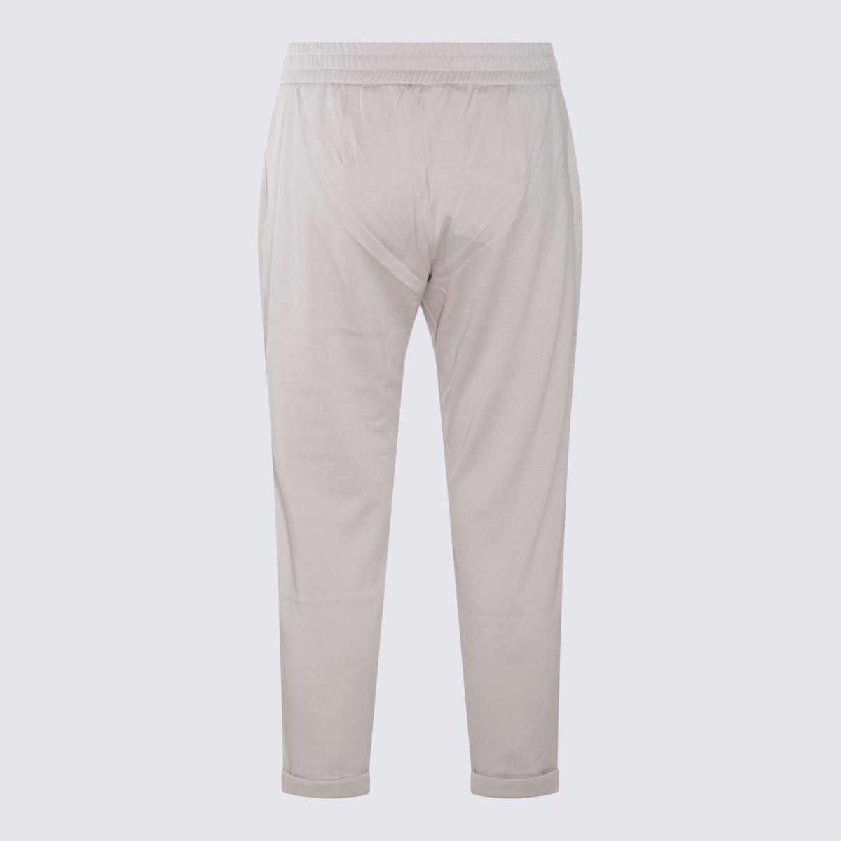 Shop Brunello Cucinelli Warm White Cotton And Silk Blend Track Pants