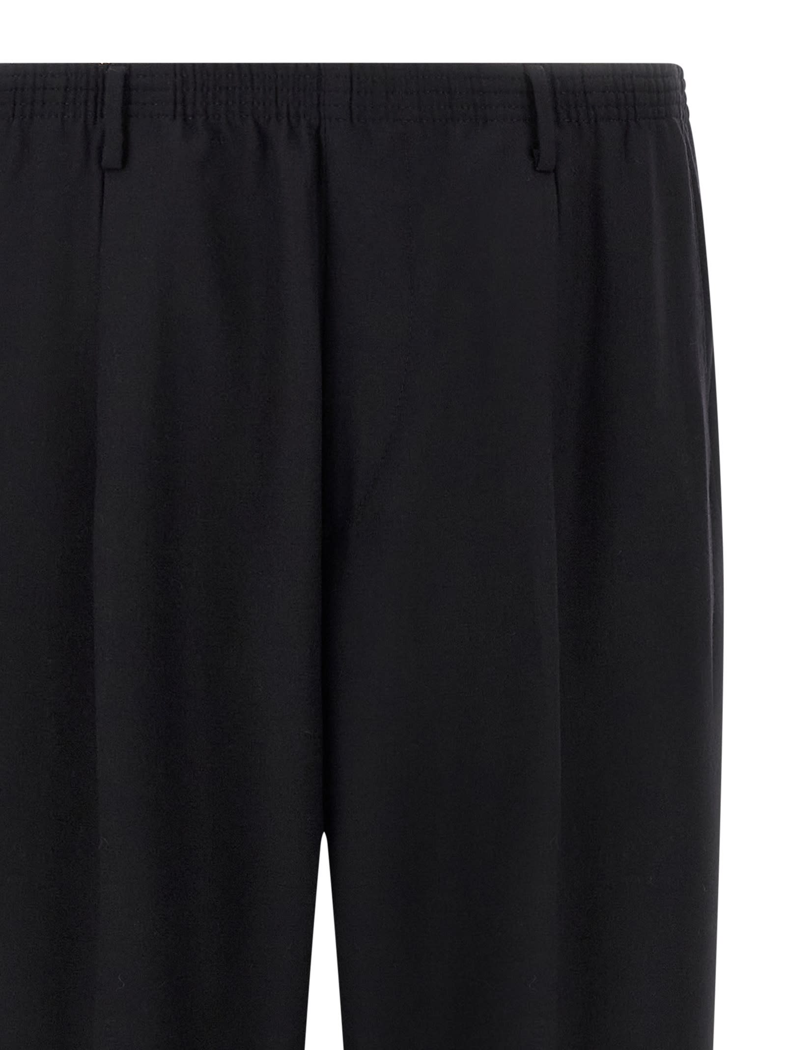 Cellar Door Ezio Elastic-waistband Trousers In Black